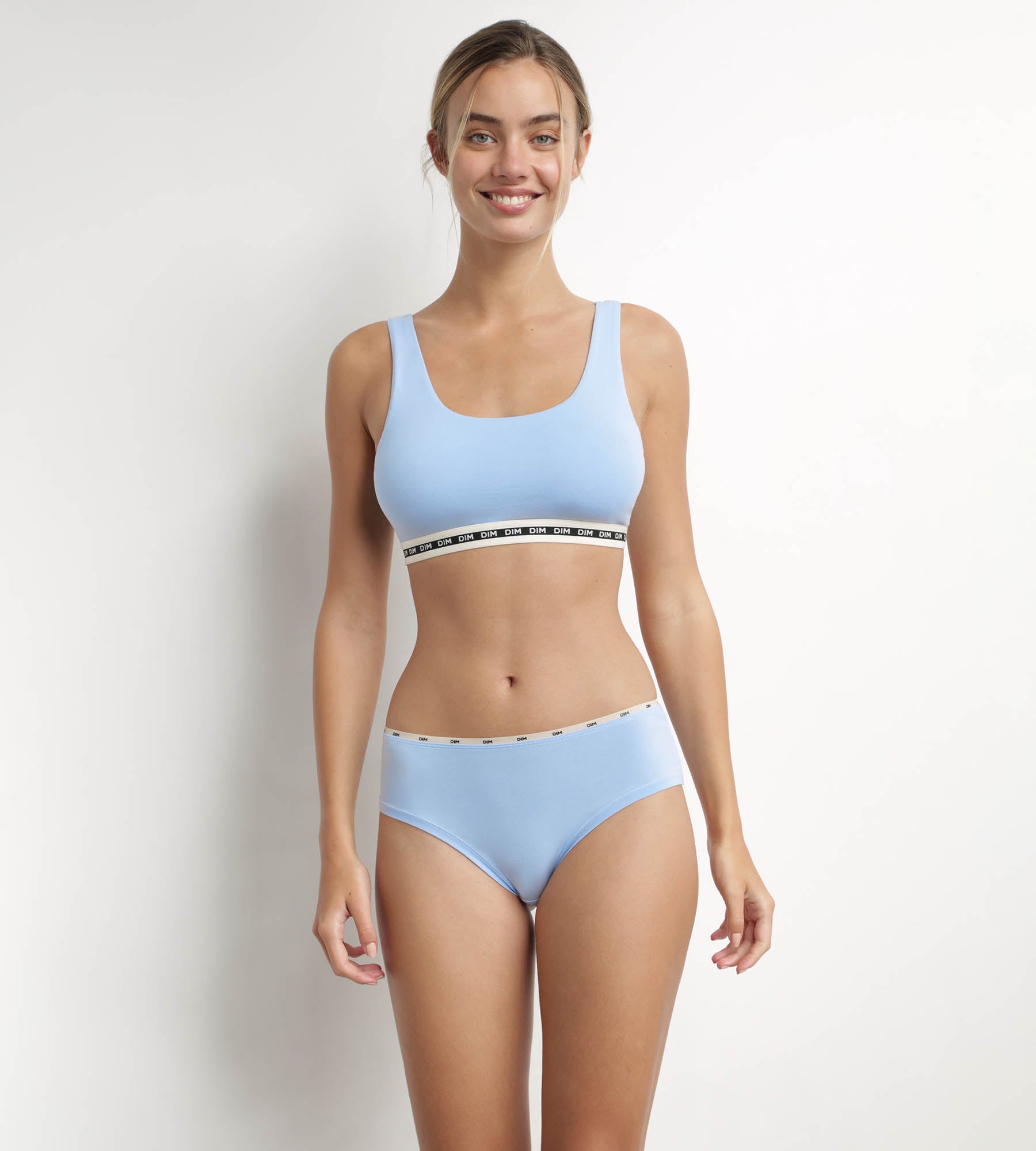 DIM Azurblauer Slip aus Stretch-Baumwolle - Icons Essentiel