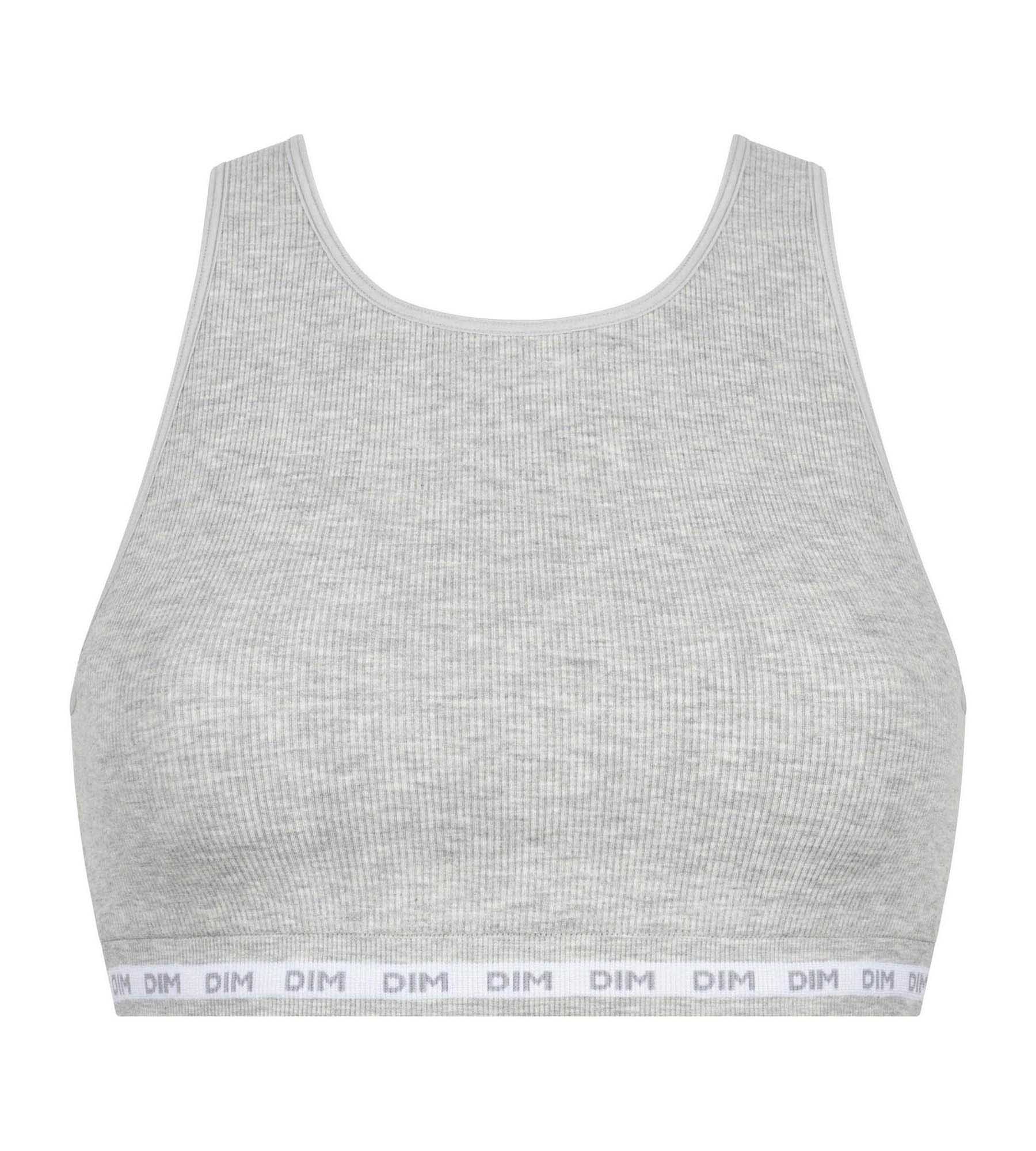 DIM Crop Top aus geripptem Stoff Grau meliert Dim Icons