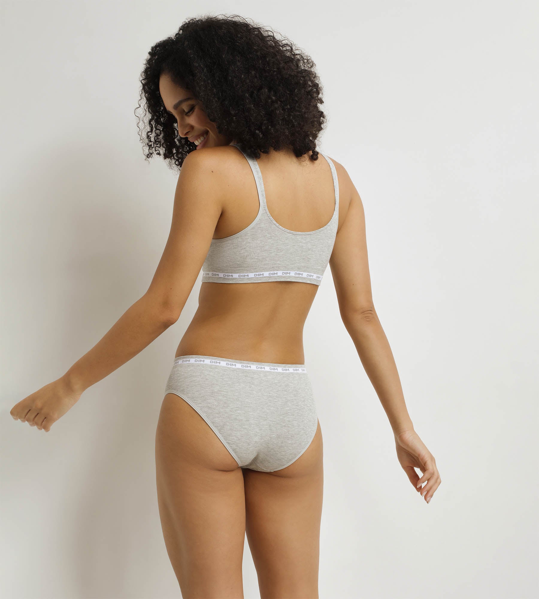 DIM Gerippter Slip für Frauen Grau meliert Dim Icons