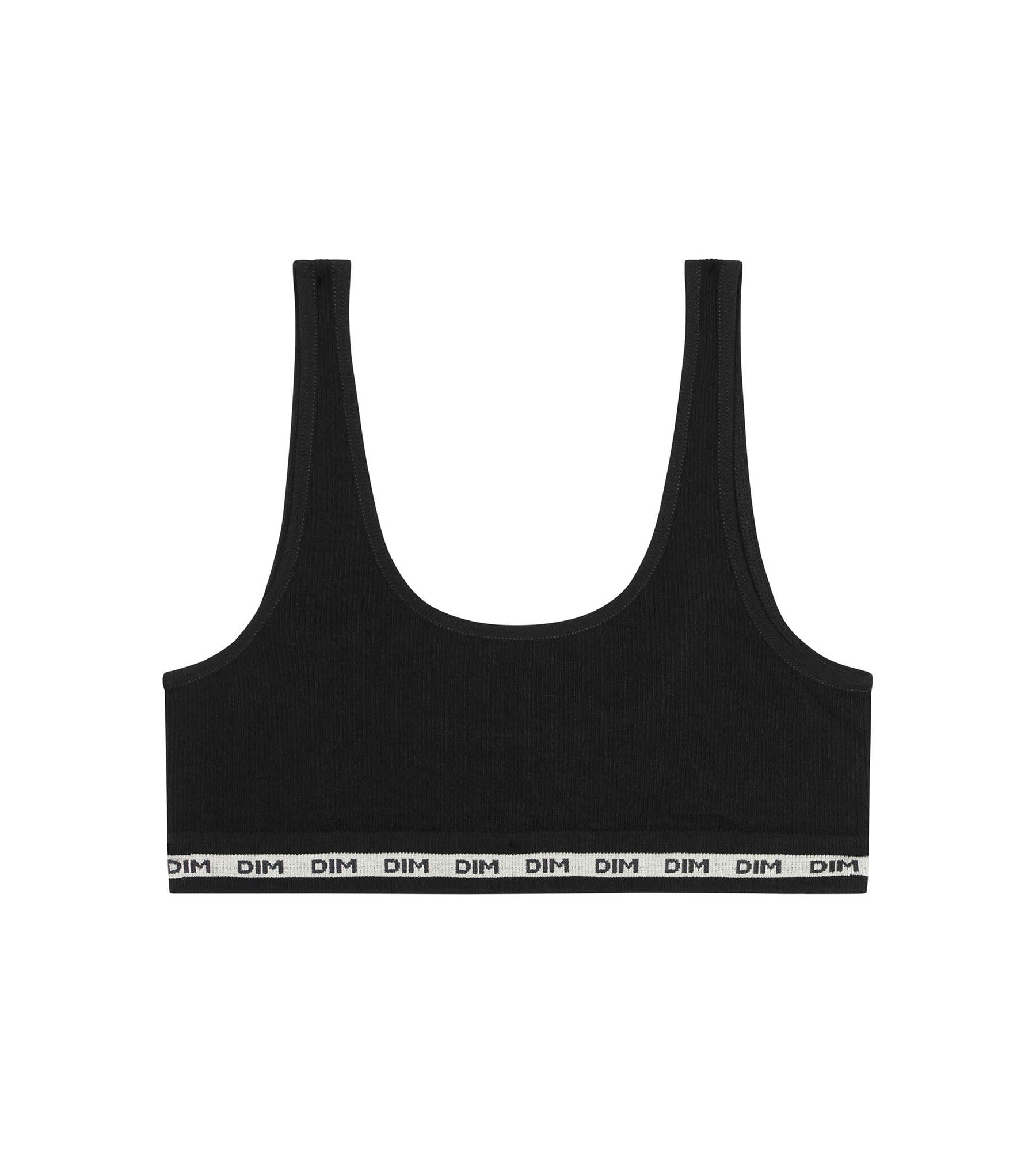 DIM Schwarzes Mädchen-Bustier aus weichem Rippstrick - Icons