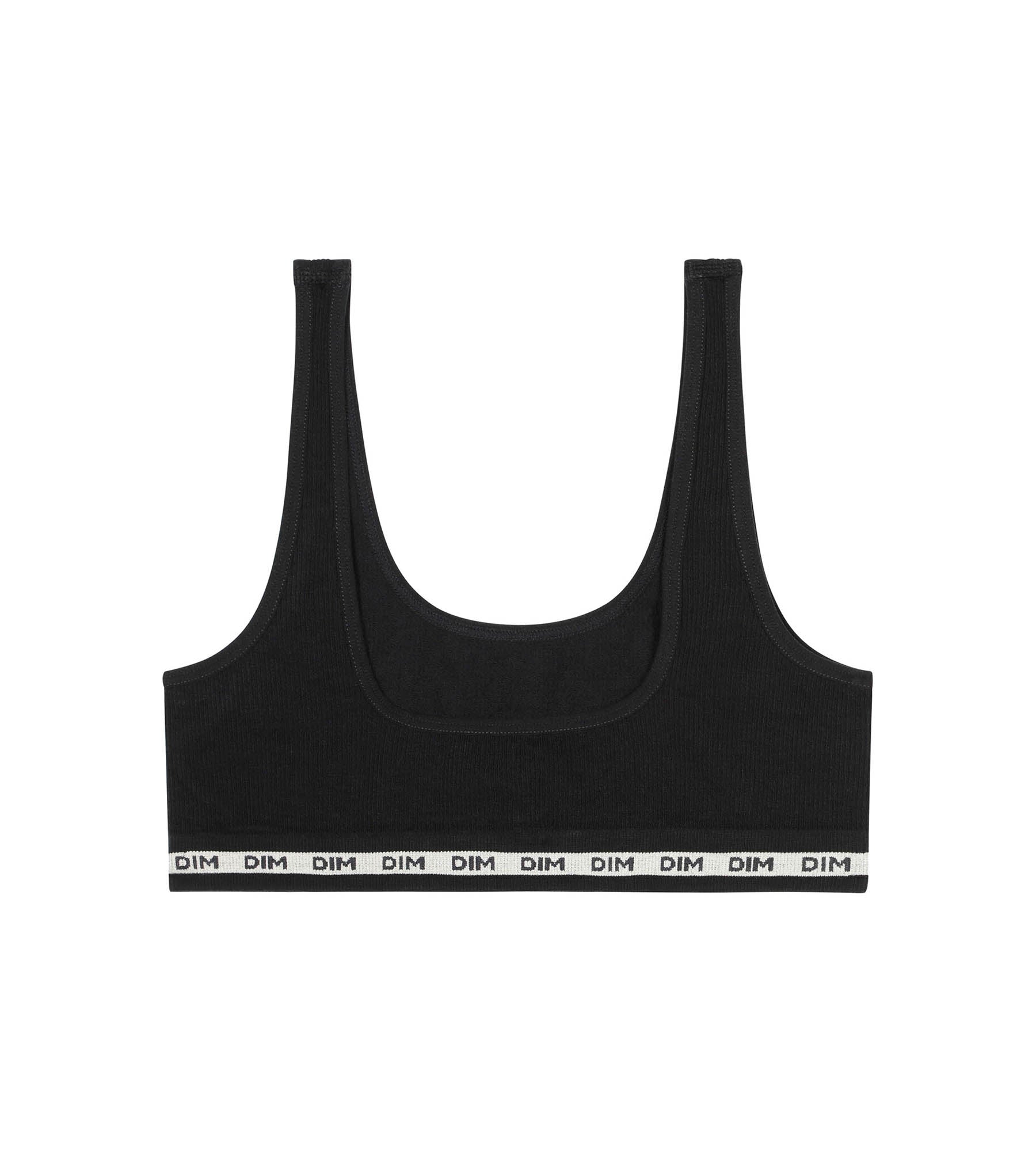 DIM Schwarzes Mädchen-Bustier aus weichem Rippstrick - Icons