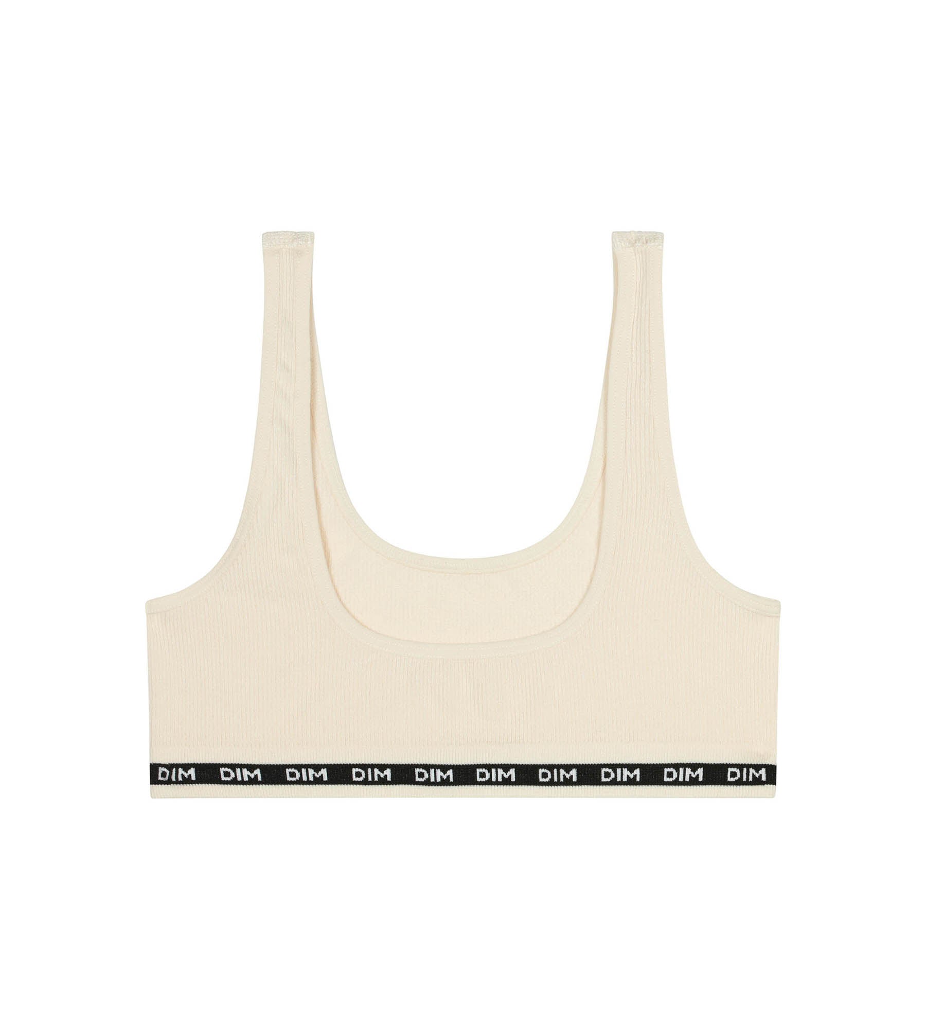 DIM Hellbeiges Mädchen-Bustier aus weichem Rippstrick - Icons