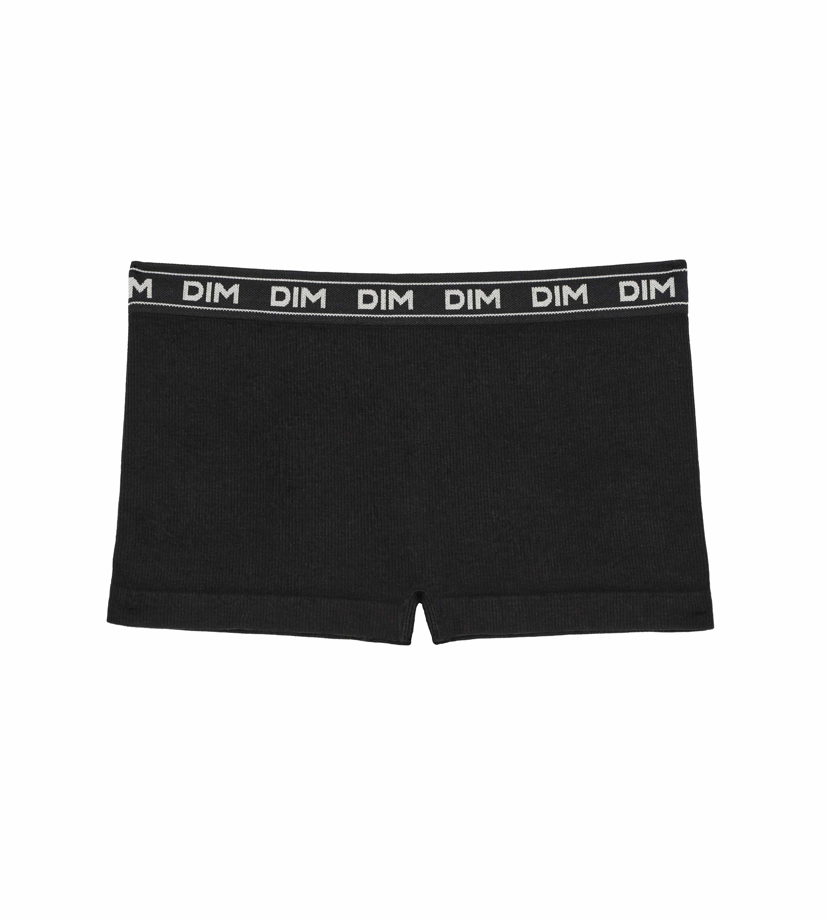 DIM Schwarze Jungen-Boxershorts aus weichem Rippstrick - Icons