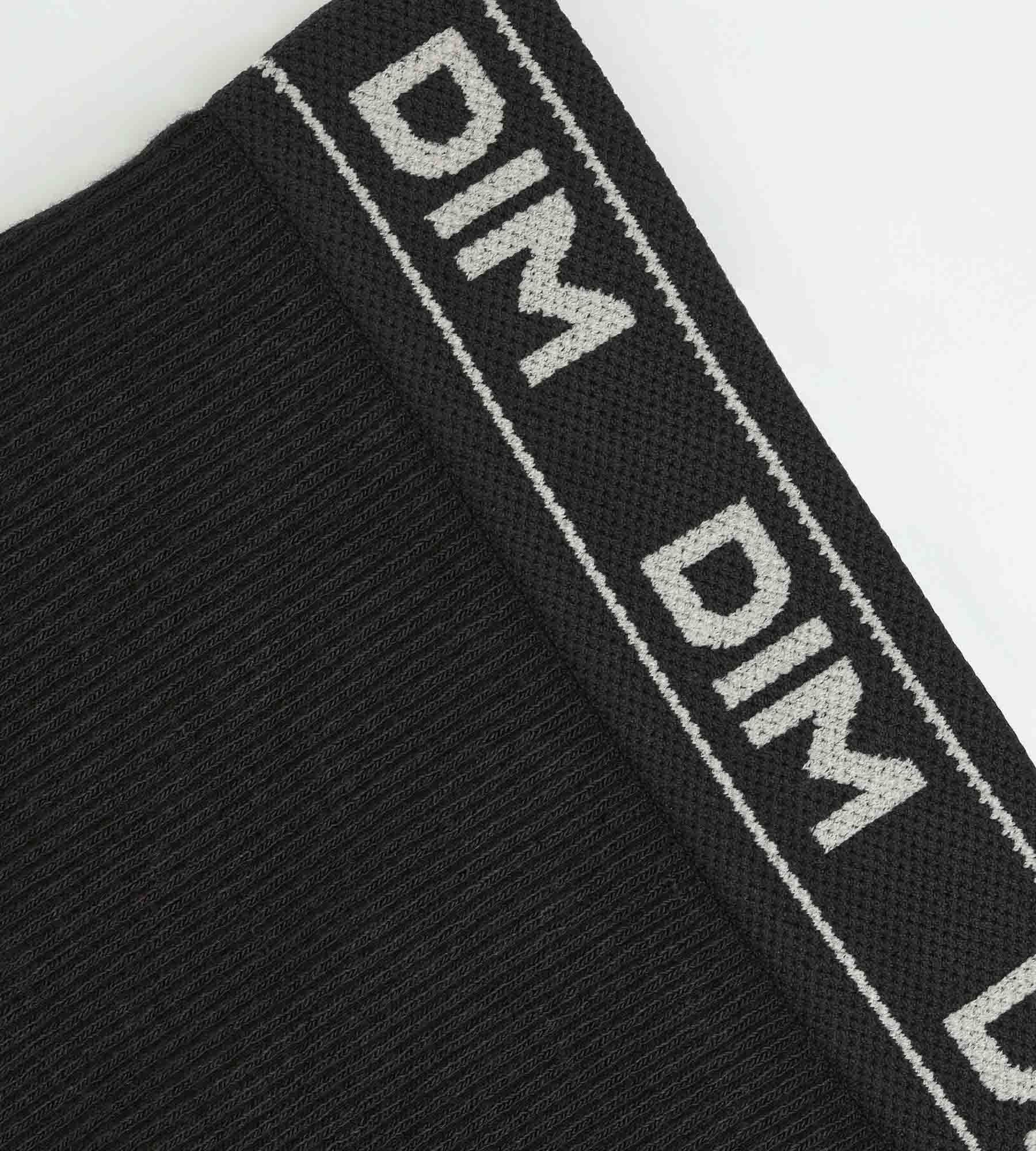 DIM Schwarze Jungen-Boxershorts aus weichem Rippstrick - Icons