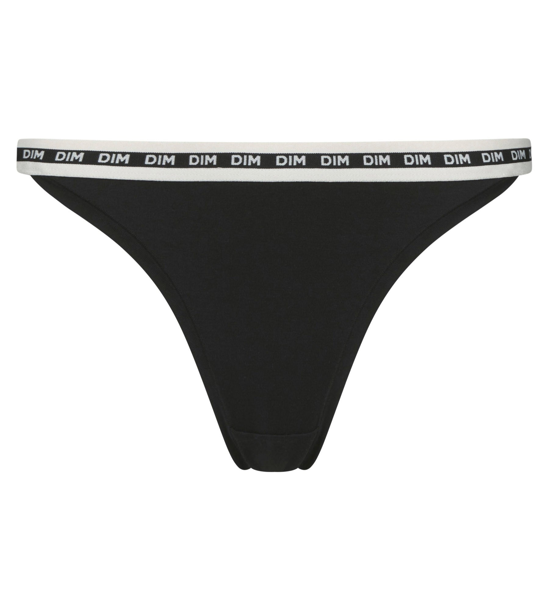 DIM Schwarzer Tanga aus Mikrofaser mit Zierbündchen - Icons Essentiel