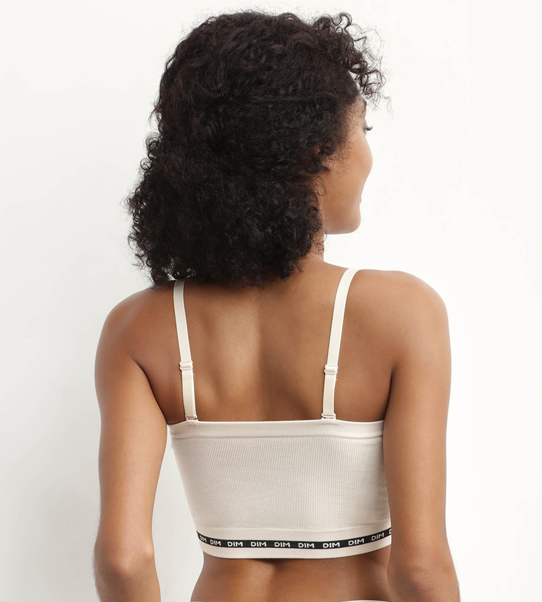 DIM Hellbeiger Bandeau-BH aus gerippter Mikrofaser - Icons Seamless