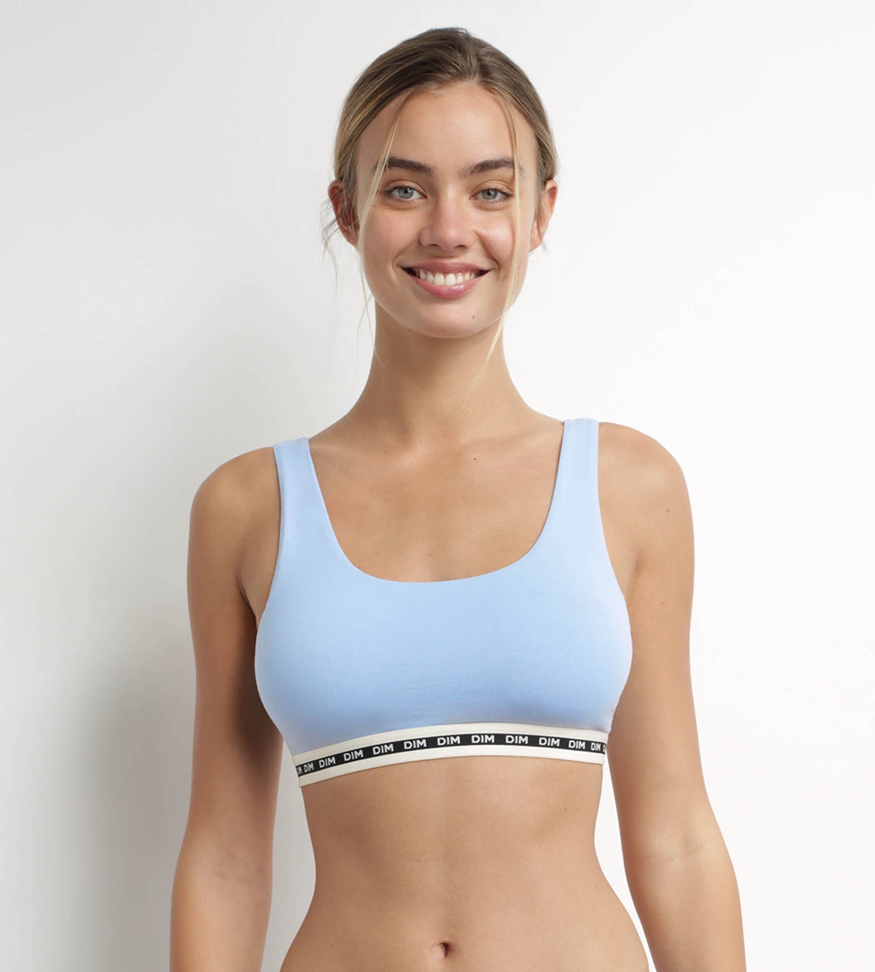 DIM Azurblauer Bustier aus Mikrofaser - Icons Essentiel