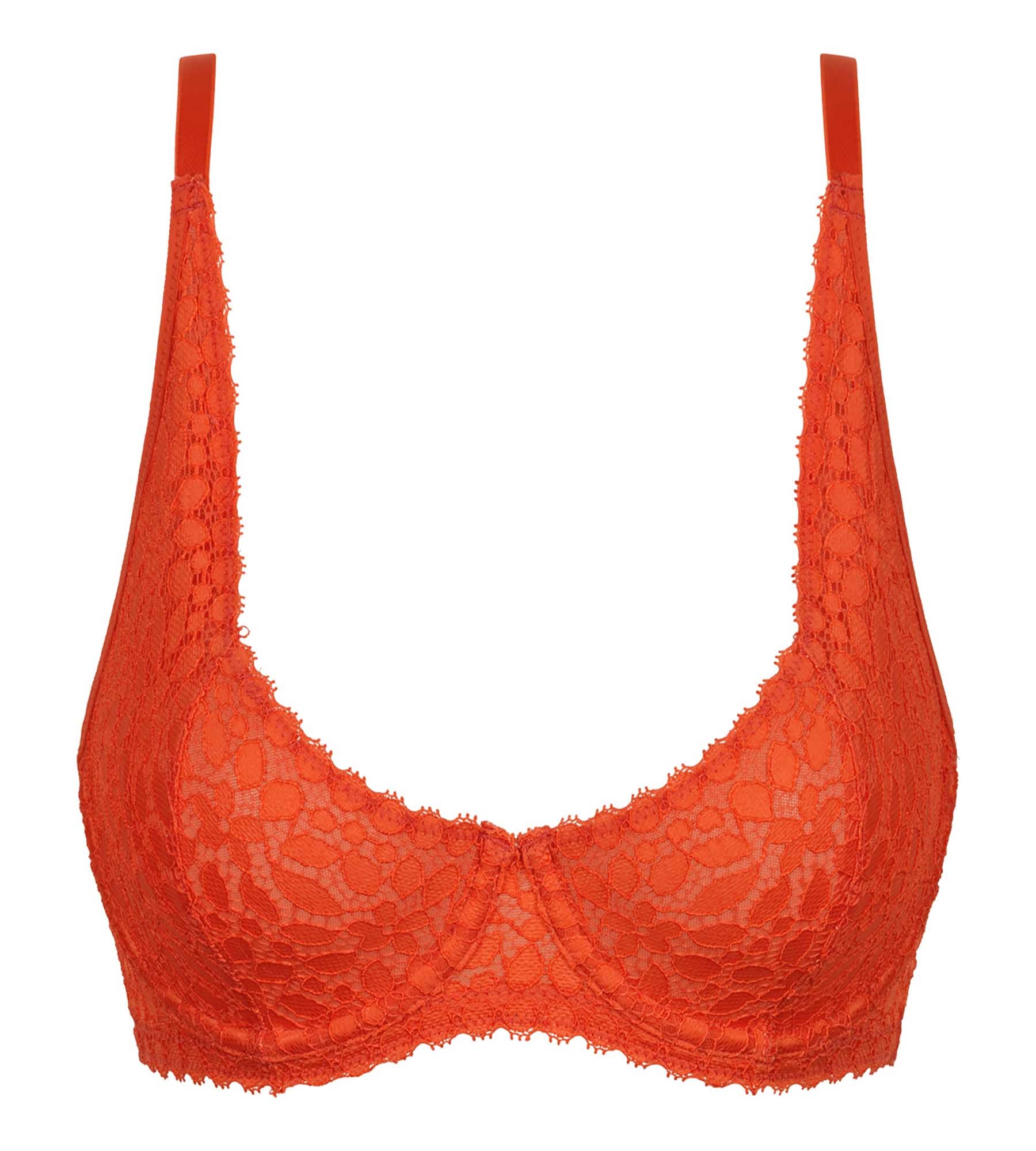 DIM Orangener Bügel-BH aus floraler Spitze - Daily Dentelle