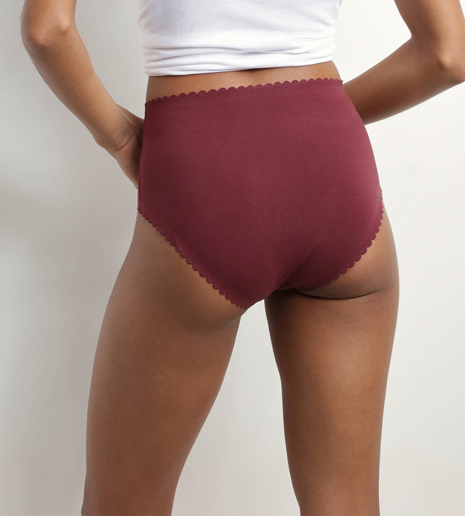 DIM 2er-Pack Taillen-Slips aus Stretch-Baumwolle rosa/rubinrot - Body Touch Easy