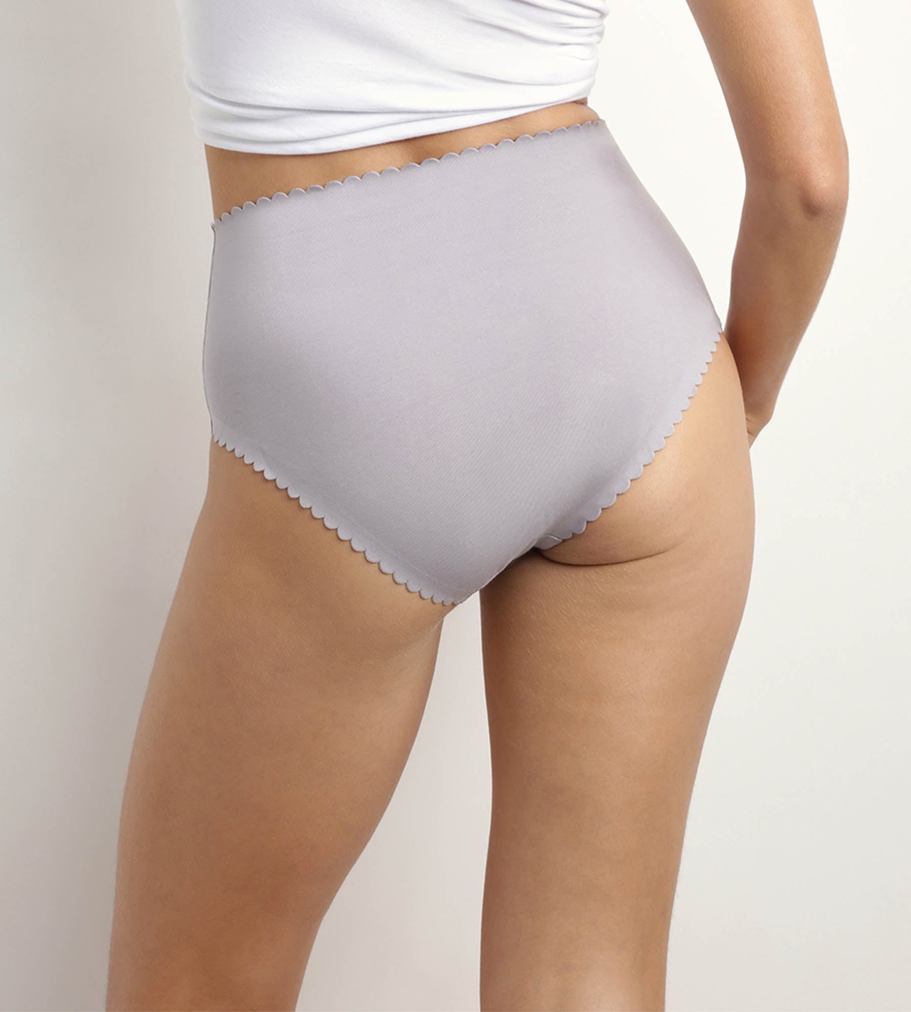 DIM 2er-Pack Taillen-Slips aus Stretch-Baumwolle weiß/grau - Body Touch Easy