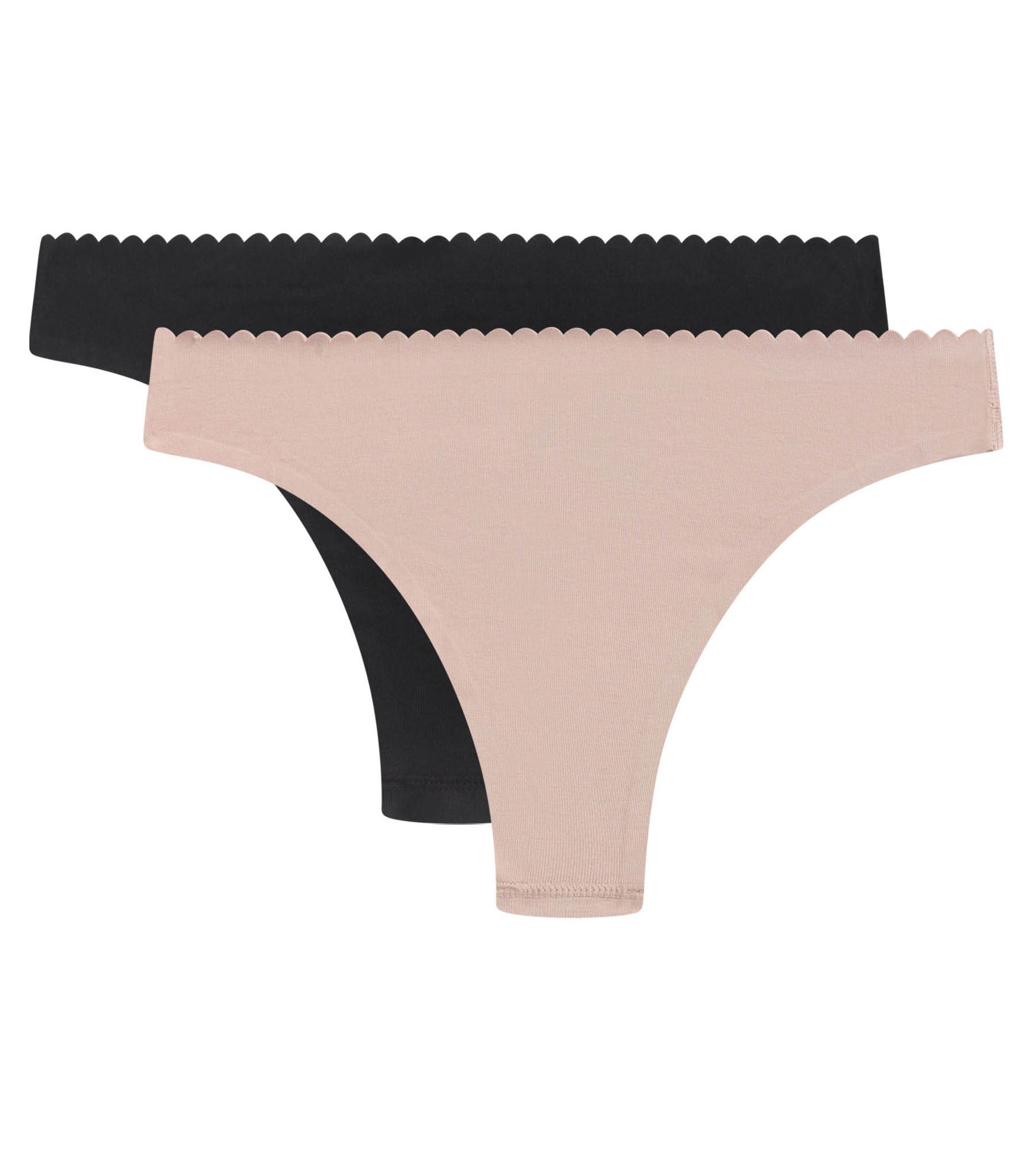 DIM 2er-Pack Tangas aus Mikrofaser schwarz/nude - Body Touch Easy