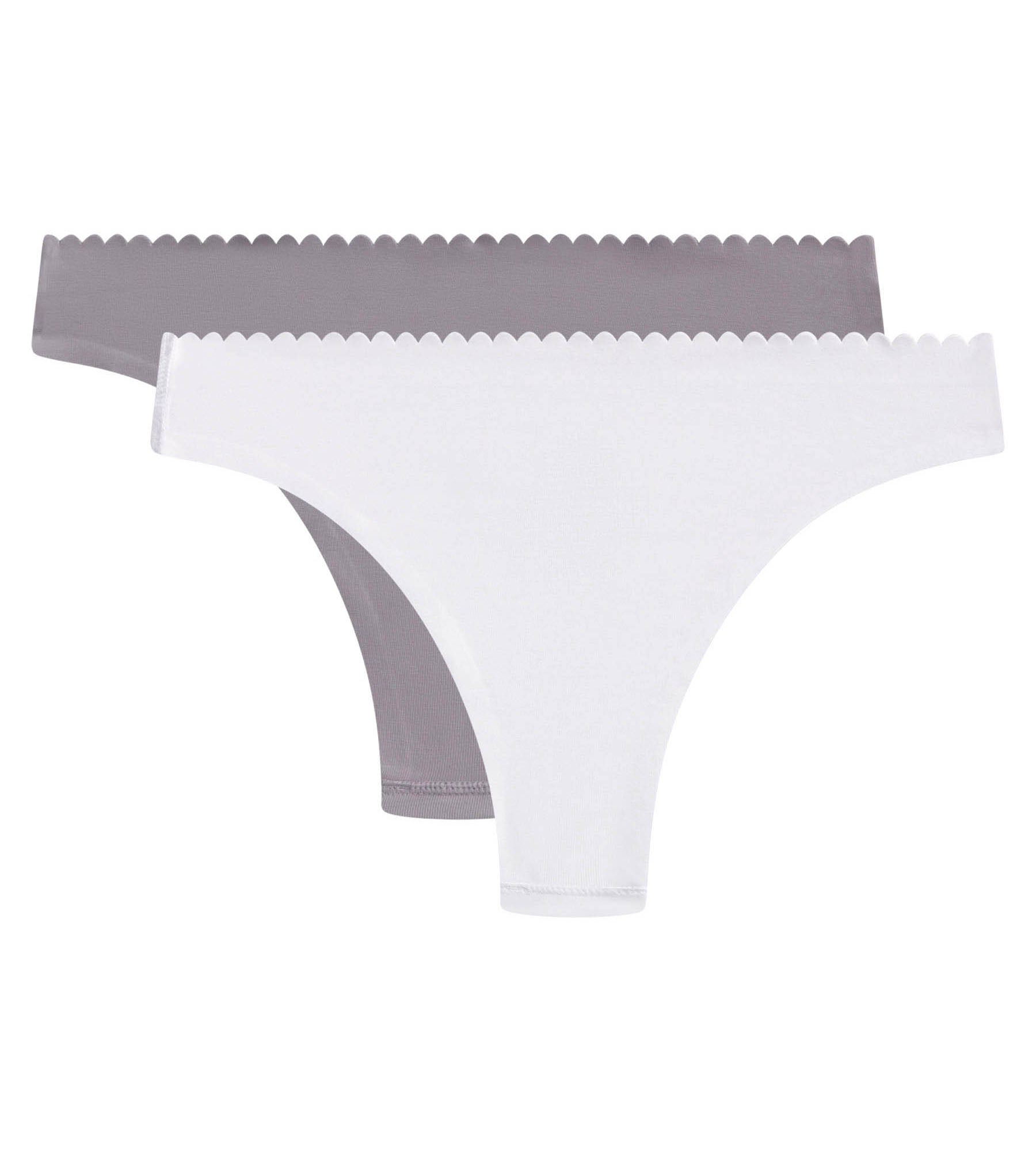 DIM 2er-Pack Tangas aus Mikrofaser grau/weiß - Body Touch Easy