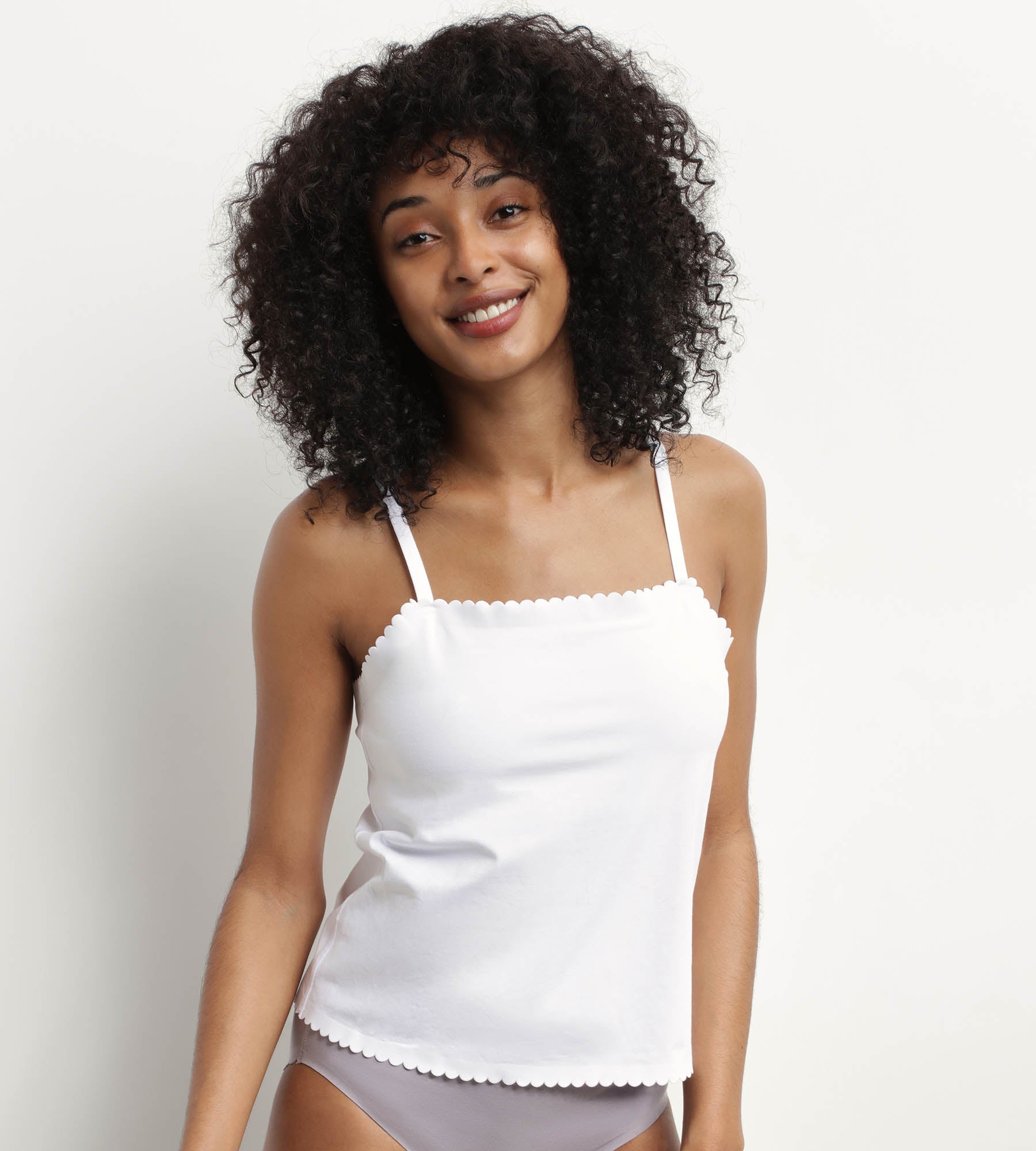 DIM Weißes Top aus Stretch-Baumwolle - Body Touch Easy