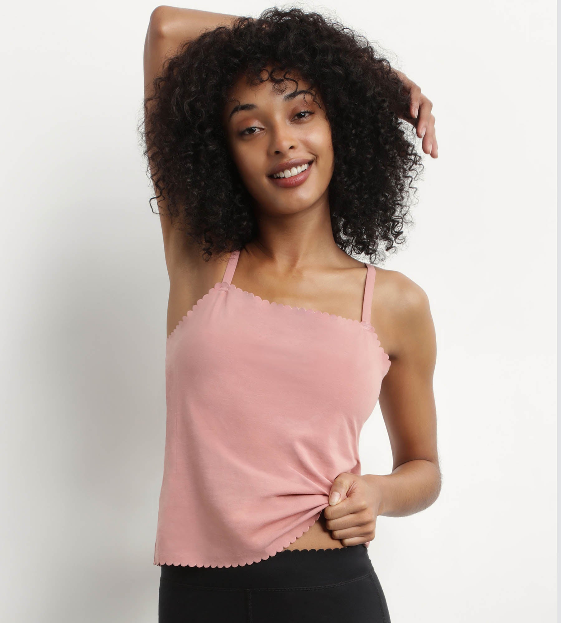 DIM Rosafarbenes Top aus Stretch-Baumwolle - Body Touch Easy