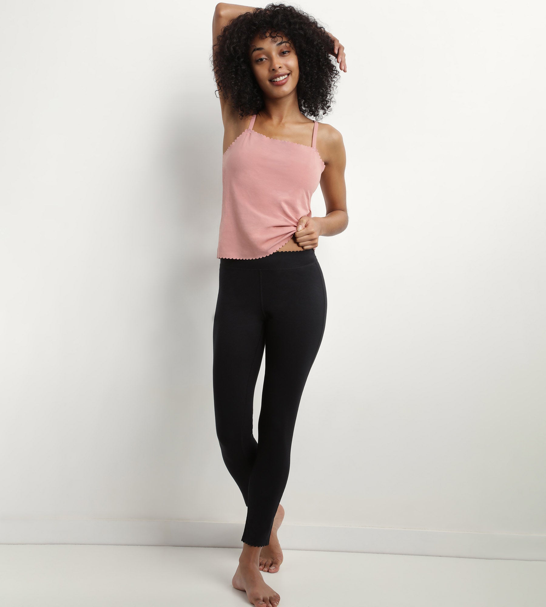 DIM Schwarze blickdichte Damen-Leggings aus Stretch-Baumwolle - Body Touch Easy