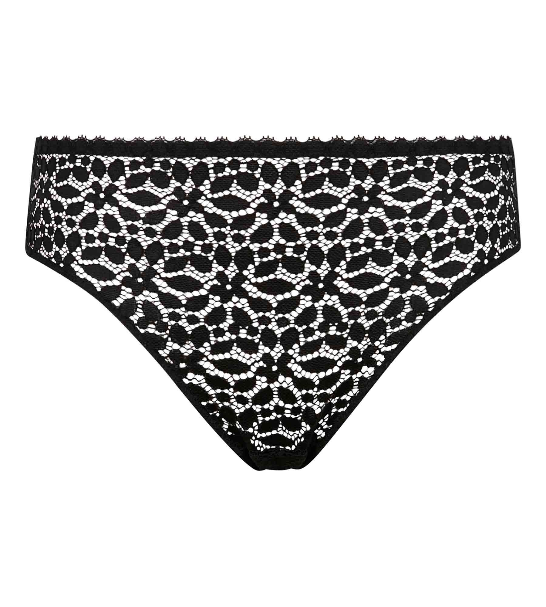 DIM Schwarzer Slip aus floraler Spitze - Daily Dentelle