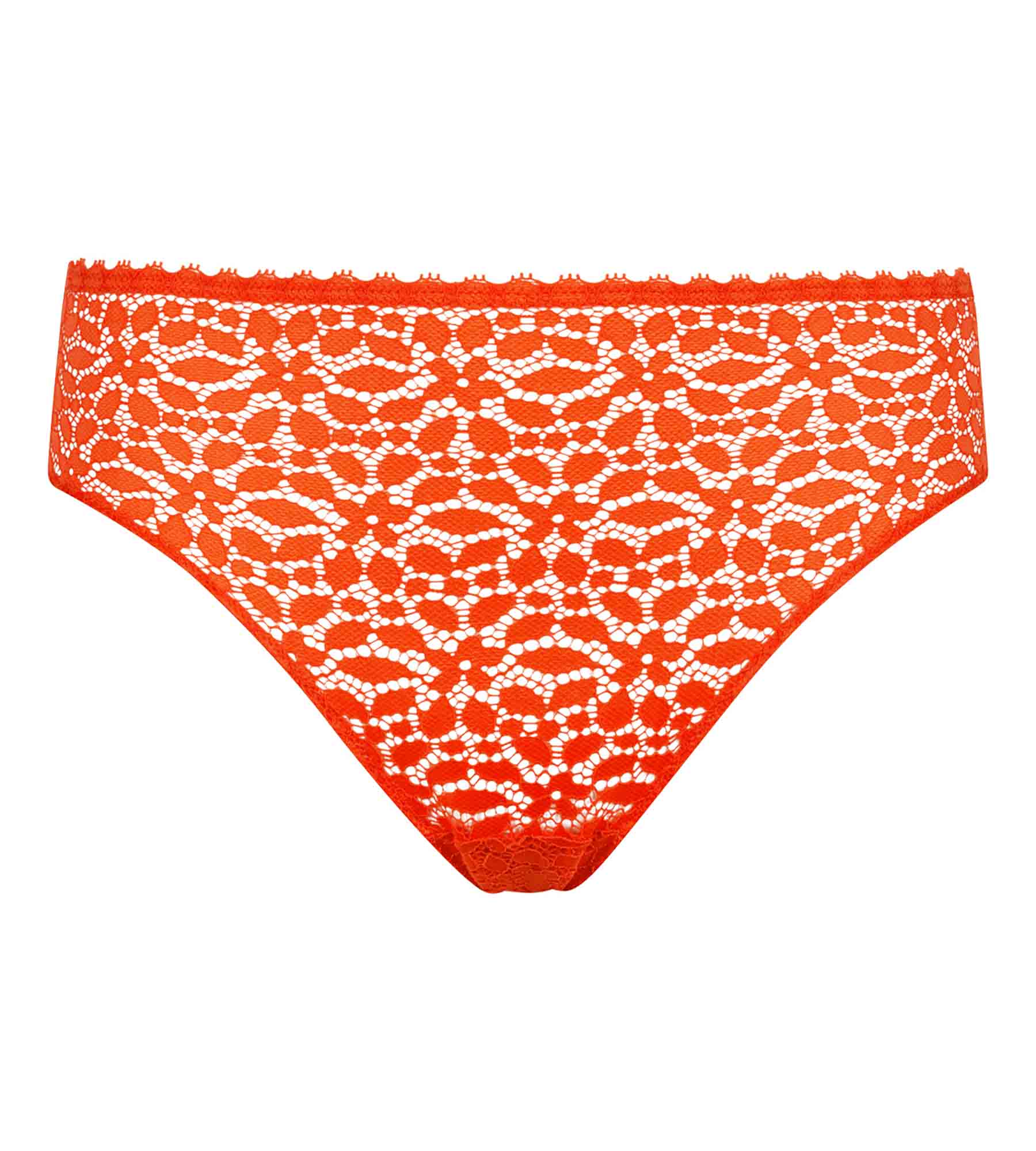 DIM Orangener Slip aus floraler Spitze - Daily Dentelle