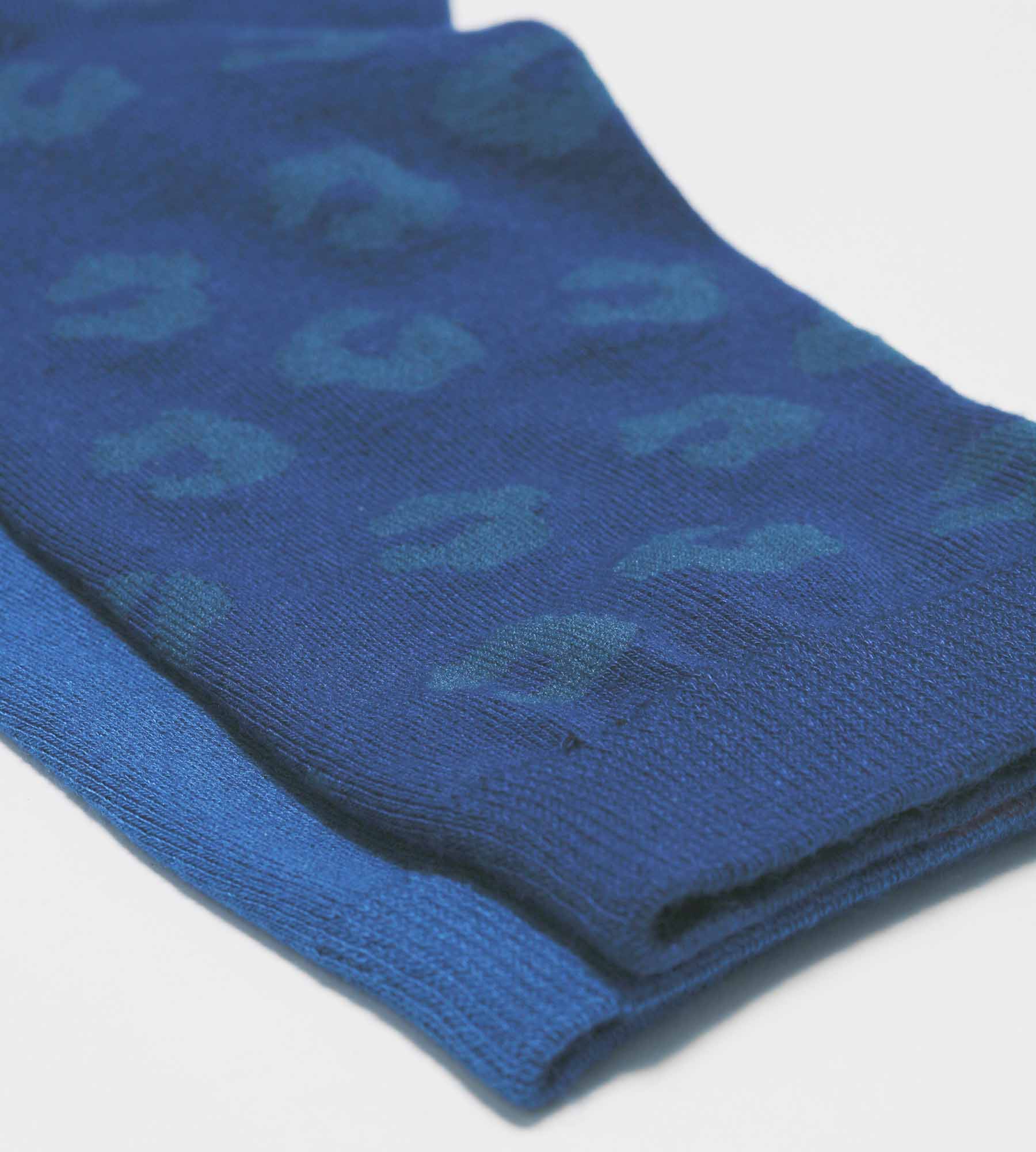 DIM 2er-Pack Damensocken aus Viskose mit Bambus königsblau/dunkelblau geblümt - DIM Fancy
