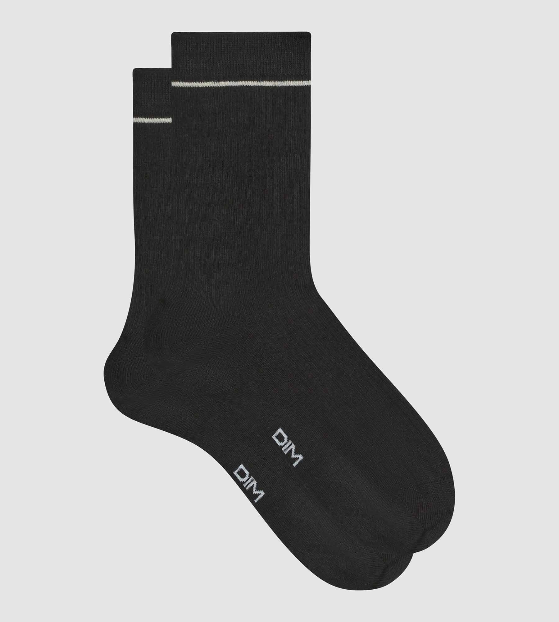 DIM Schwarze Rippstrick-Socken aus Modal-Baumwolle - DIM Icons