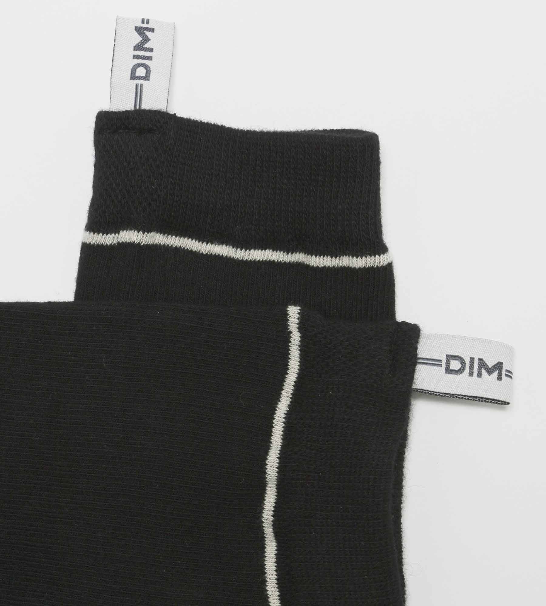 DIM Schwarze Rippstrick-Socken aus Modal-Baumwolle - DIM Icons