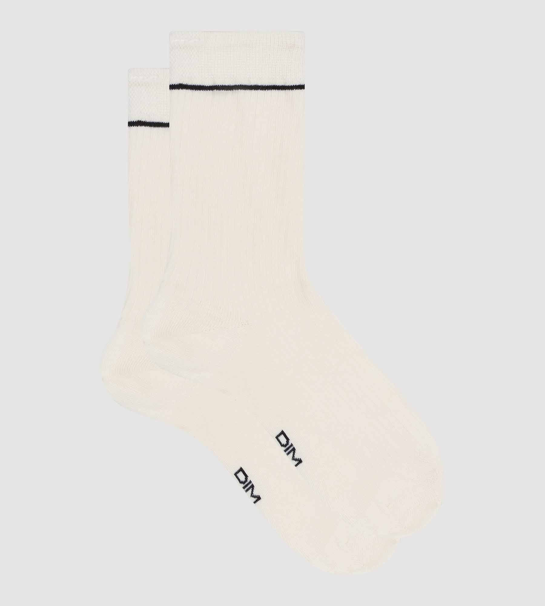 DIM Cremefarbene Rippstrick-Socken aus Modal-Baumwolle - DIM Icons