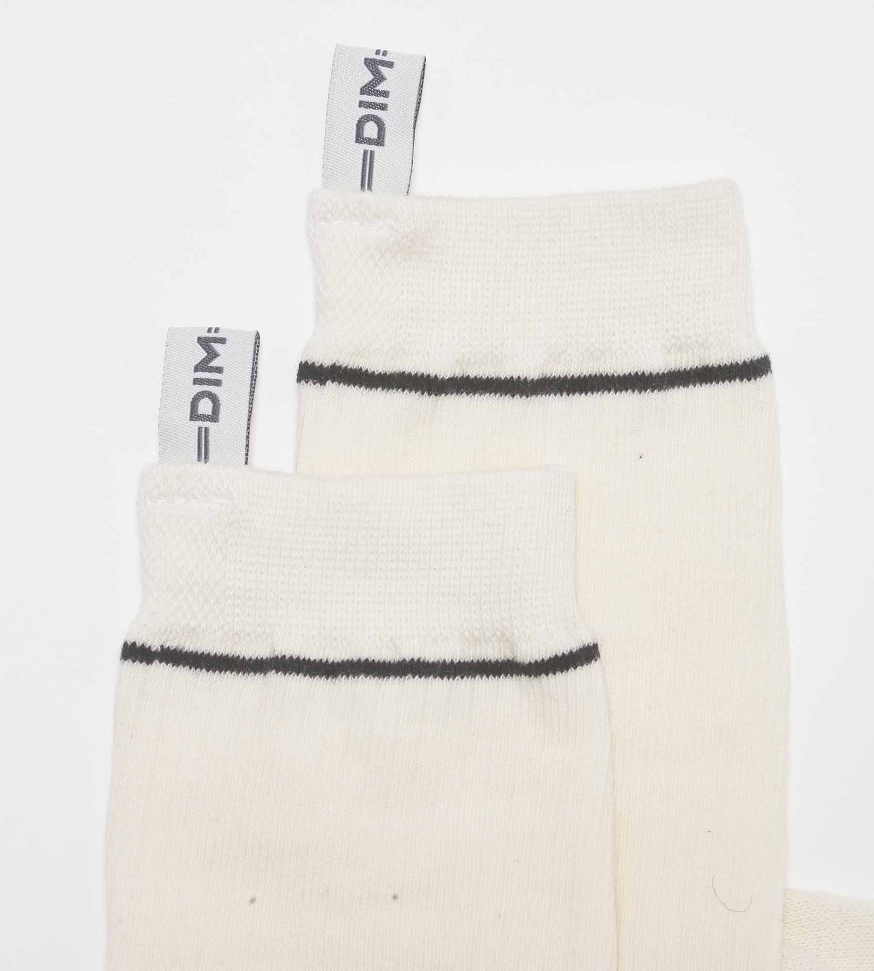 DIM Cremefarbene Rippstrick-Socken aus Modal-Baumwolle - DIM Icons