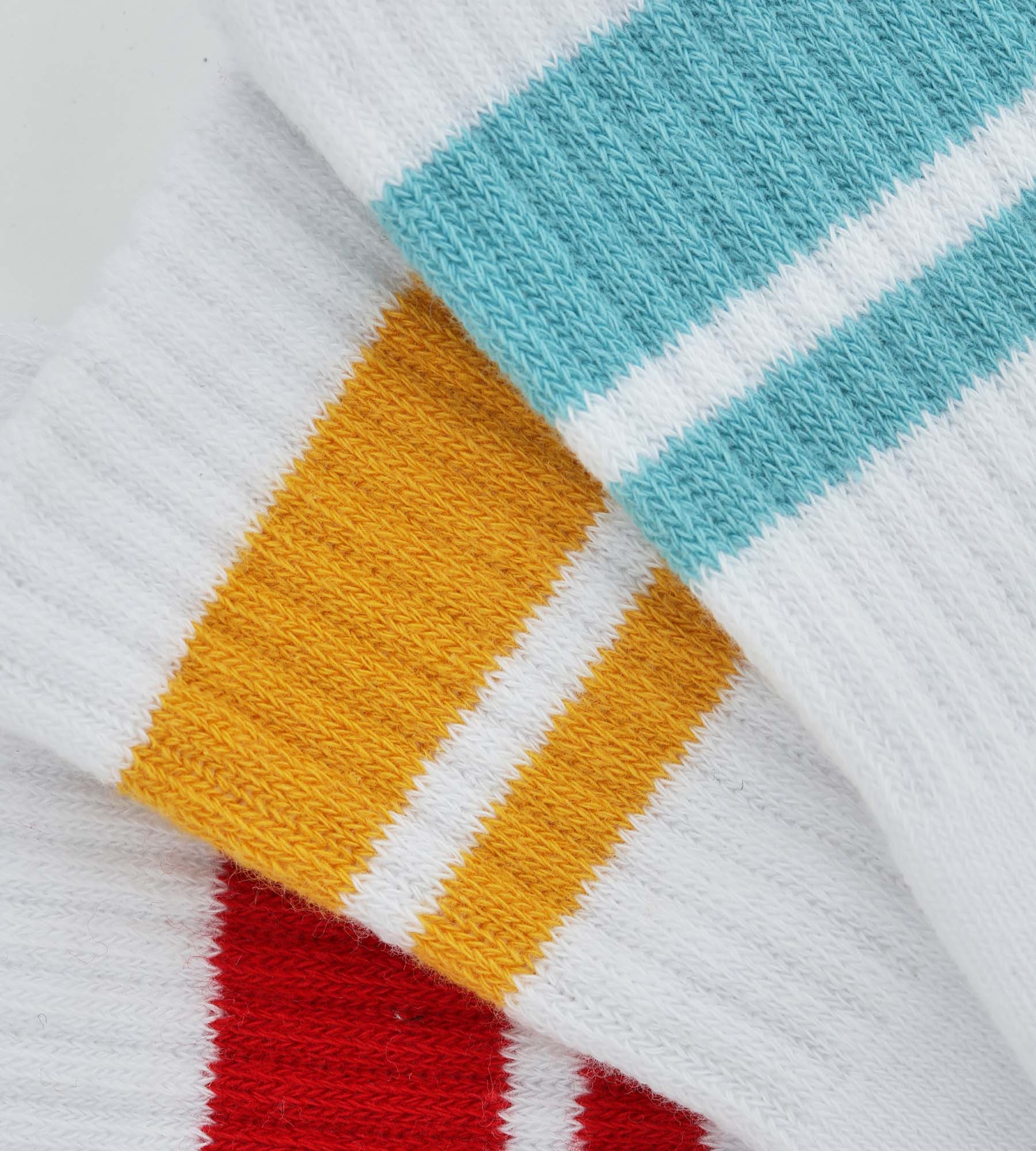 DIM 3er-Pack Kindersocken aus Baumwolle türkis/mohnrot/gelb - DIM Sport
