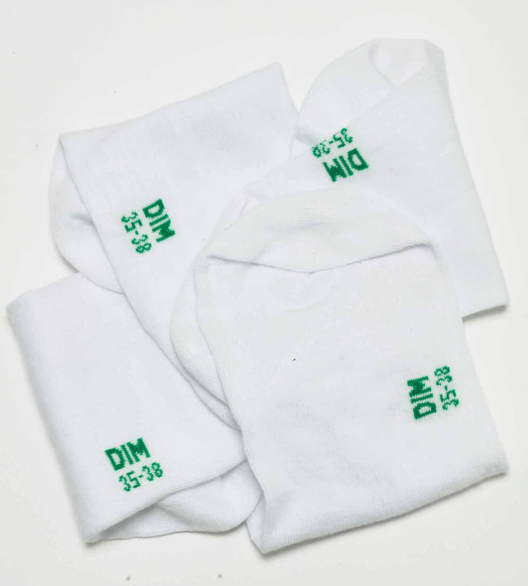 DIM 2er-Pack kurze weiße Damensocken aus Bio-Baumwolle - DIM Good