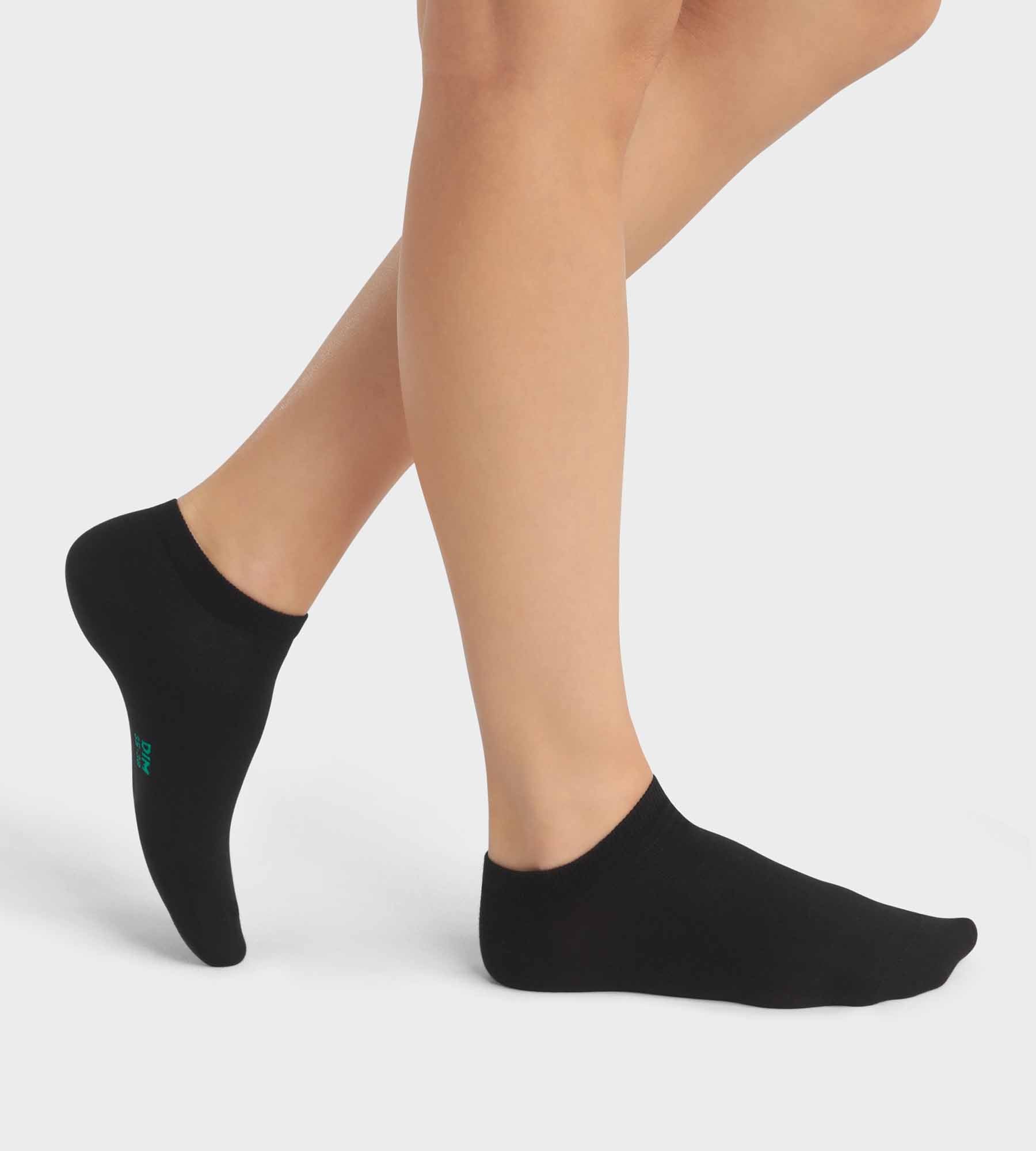 DIM 2er-Pack kurze schwarze Damensocken aus Bio-Baumwolle - DIM Good