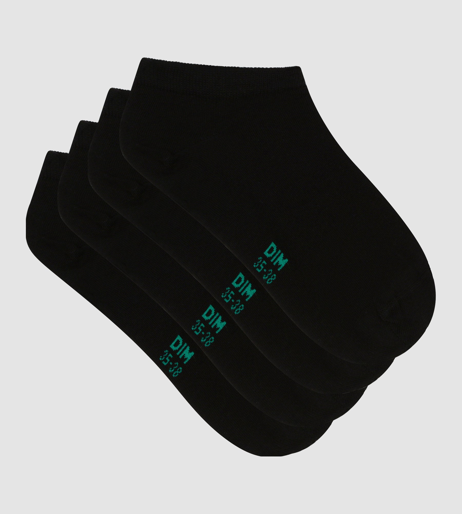 DIM 2er-Pack kurze schwarze Damensocken aus Bio-Baumwolle - DIM Good