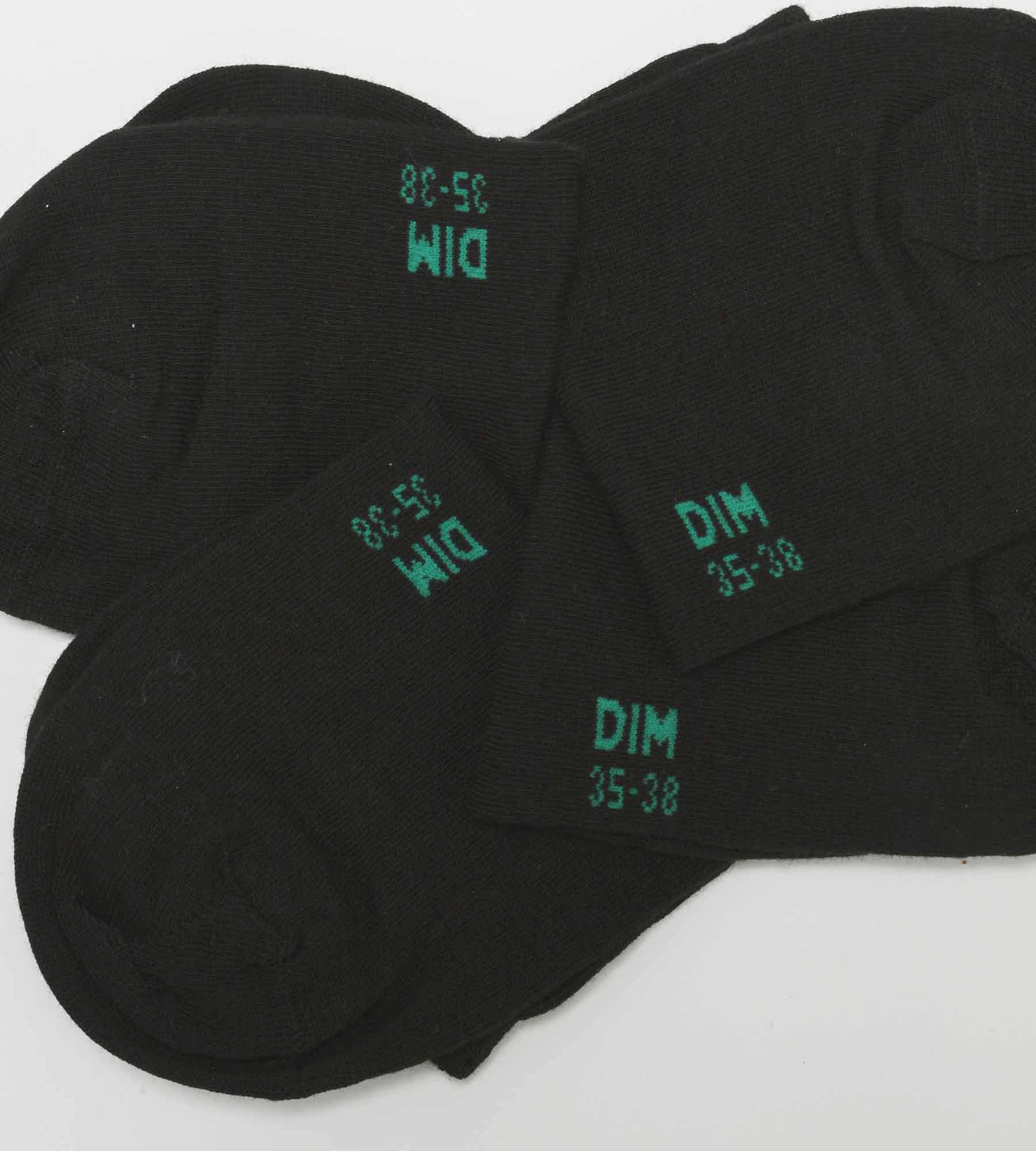 DIM 2er-Pack kurze schwarze Damensocken aus Bio-Baumwolle - DIM Good