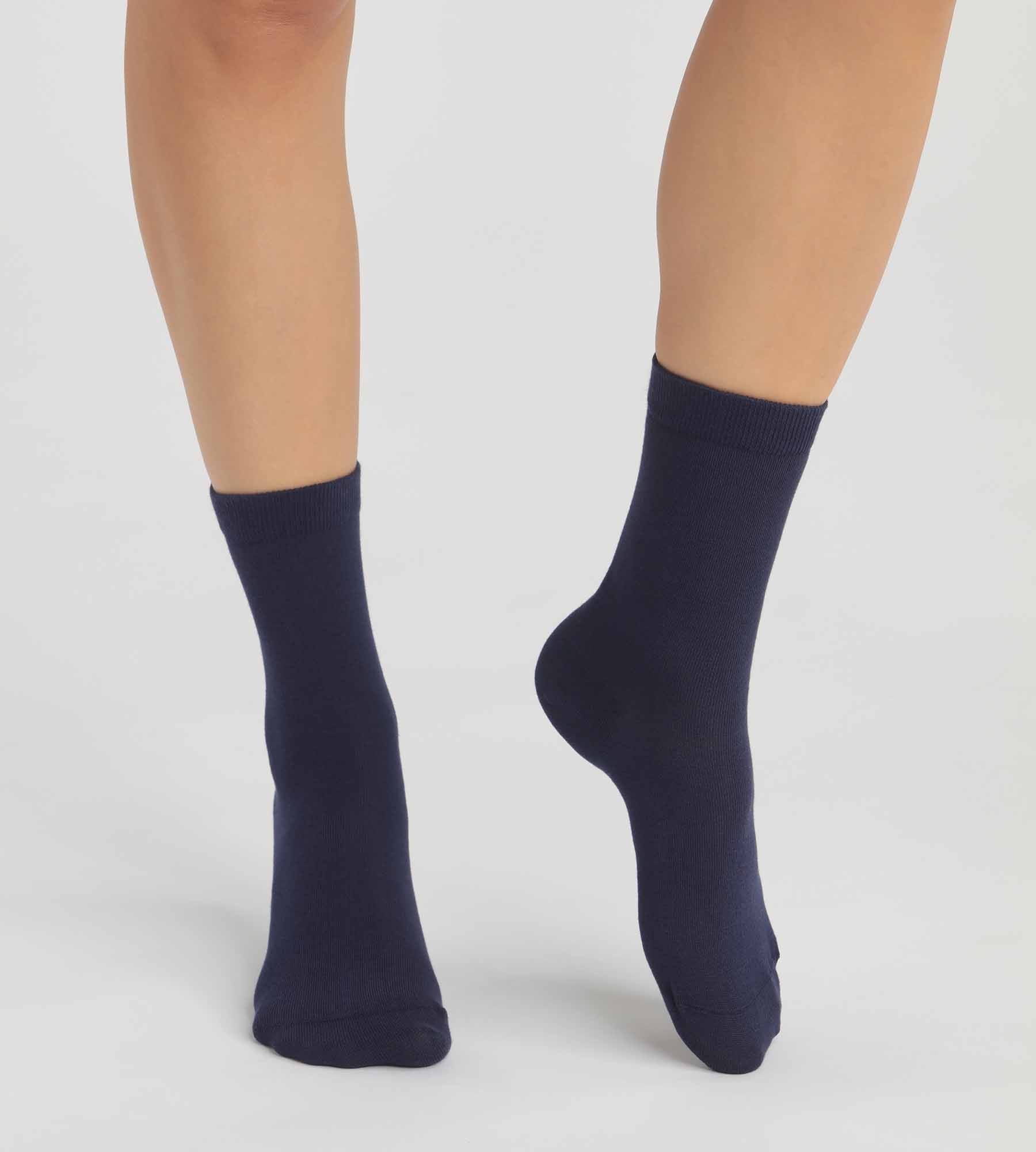 DIM 2er-Pack marineblaue Damensocken aus Bio-Baumwolle - DIM Good