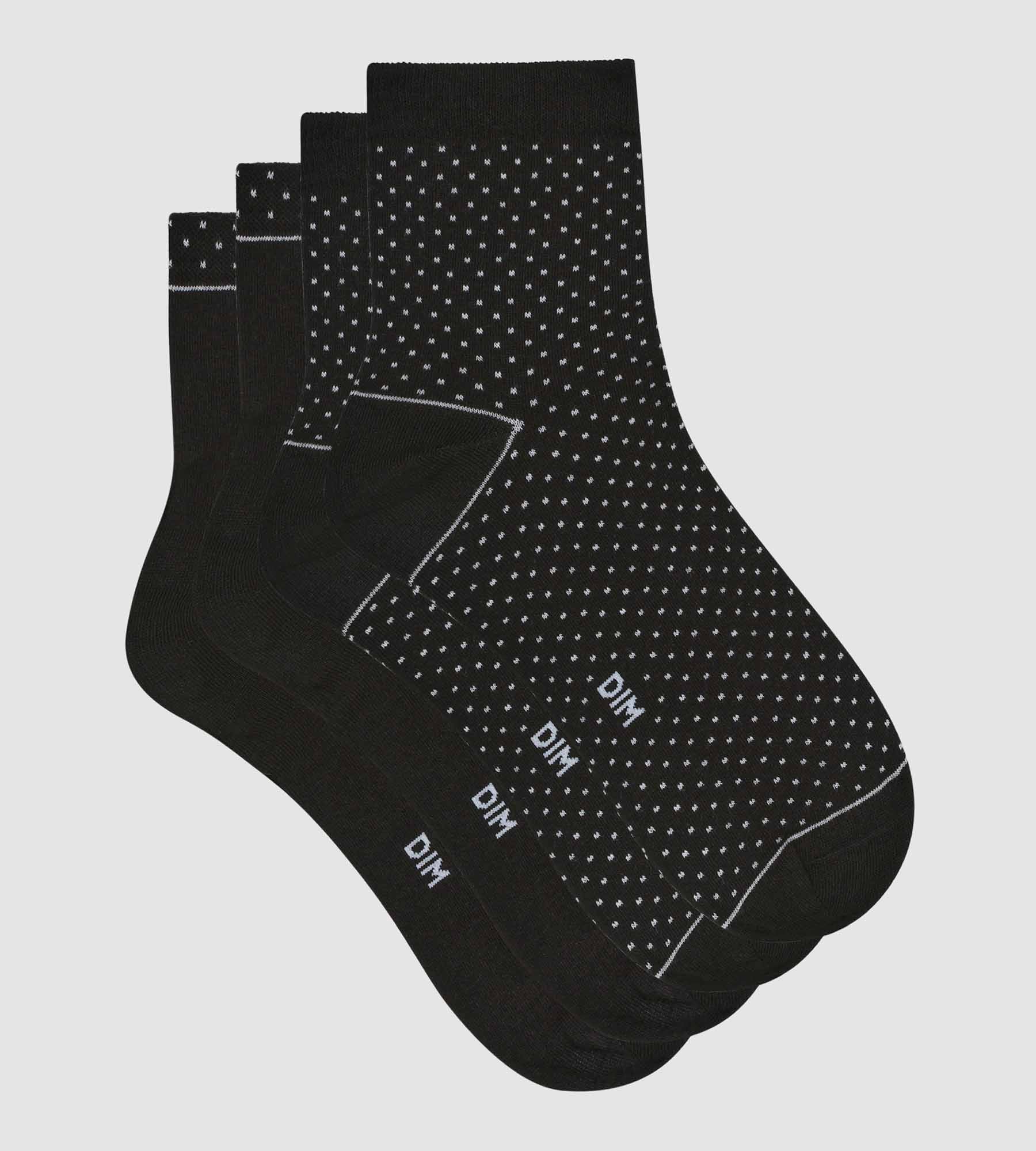 DIM 2er-Pack schwarze gepunktete Damensocken aus Bio-Baumwolle - DIM Good
