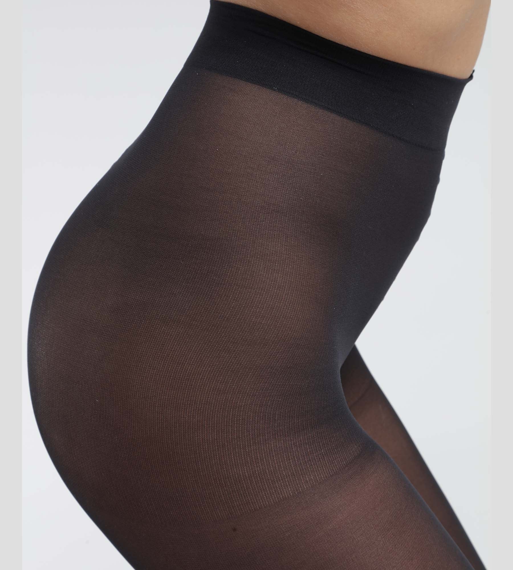 DIM Schwarze blickdichte Strumpfhose aus recyceltem Garn - DIM Good