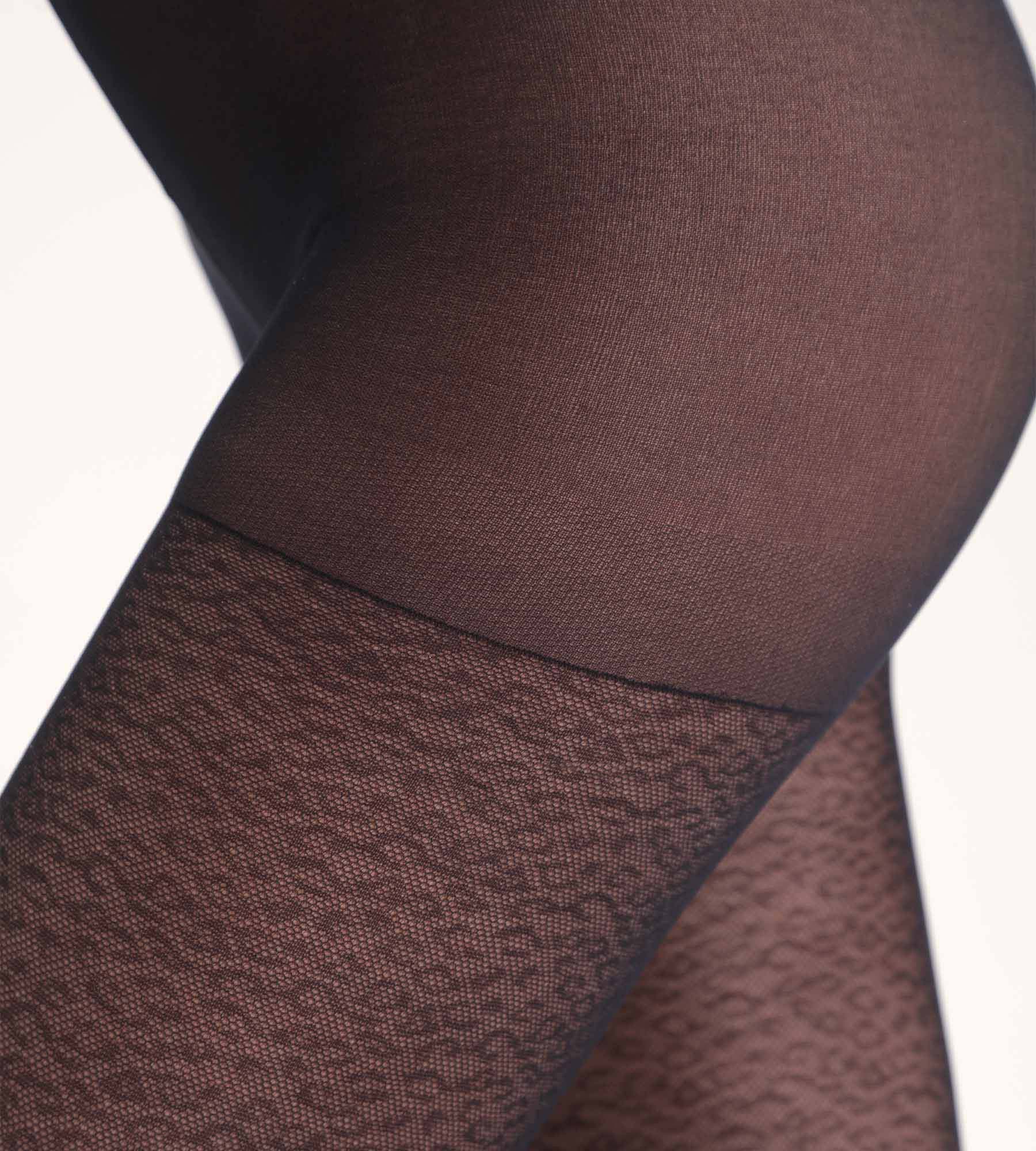 DIM Schwarze Strumpfhose mit Leopardenmuster Dim Style