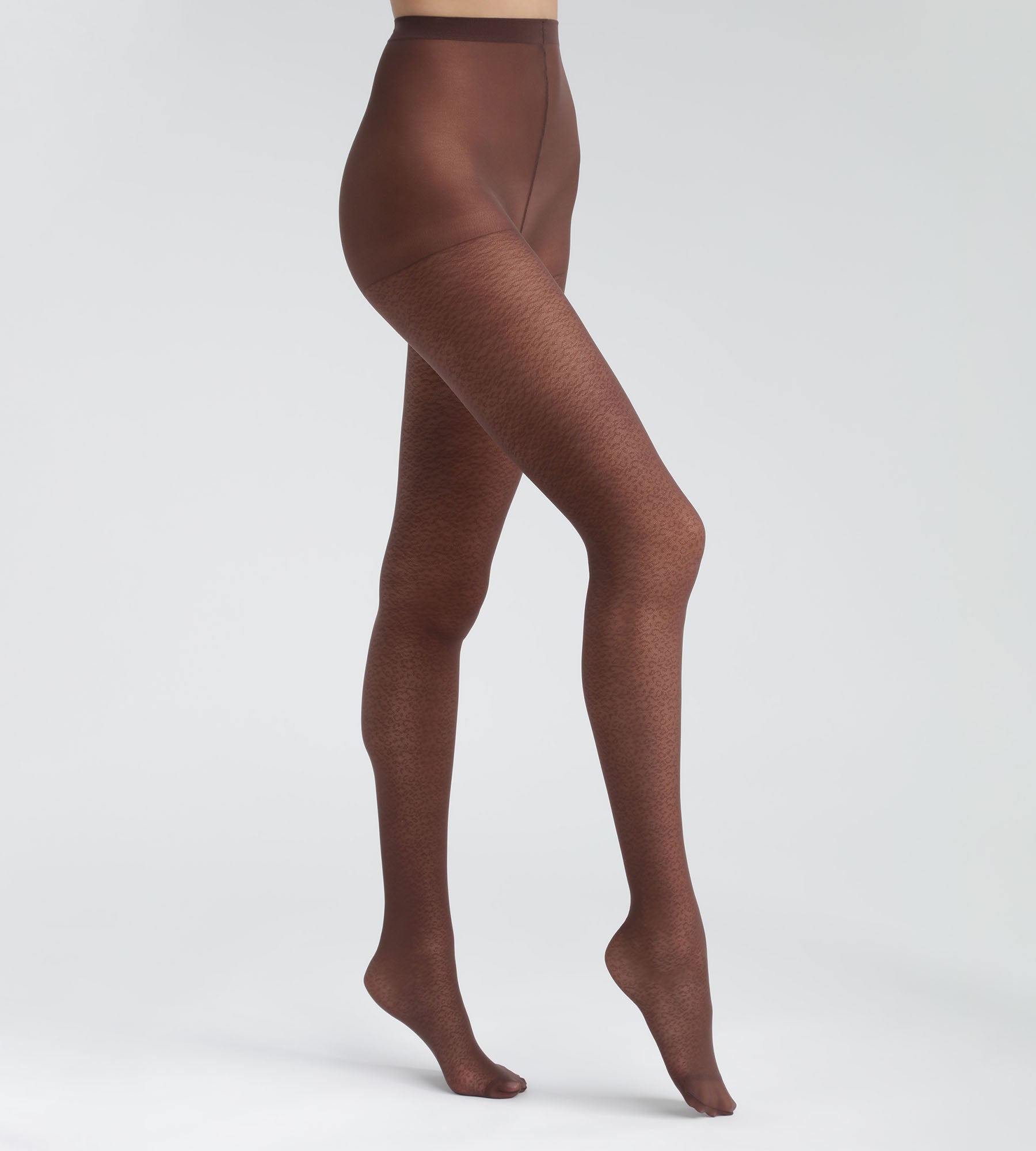 DIM Braune semi-transparente Strumpfhose mit Leopardenmuster - DIM Style