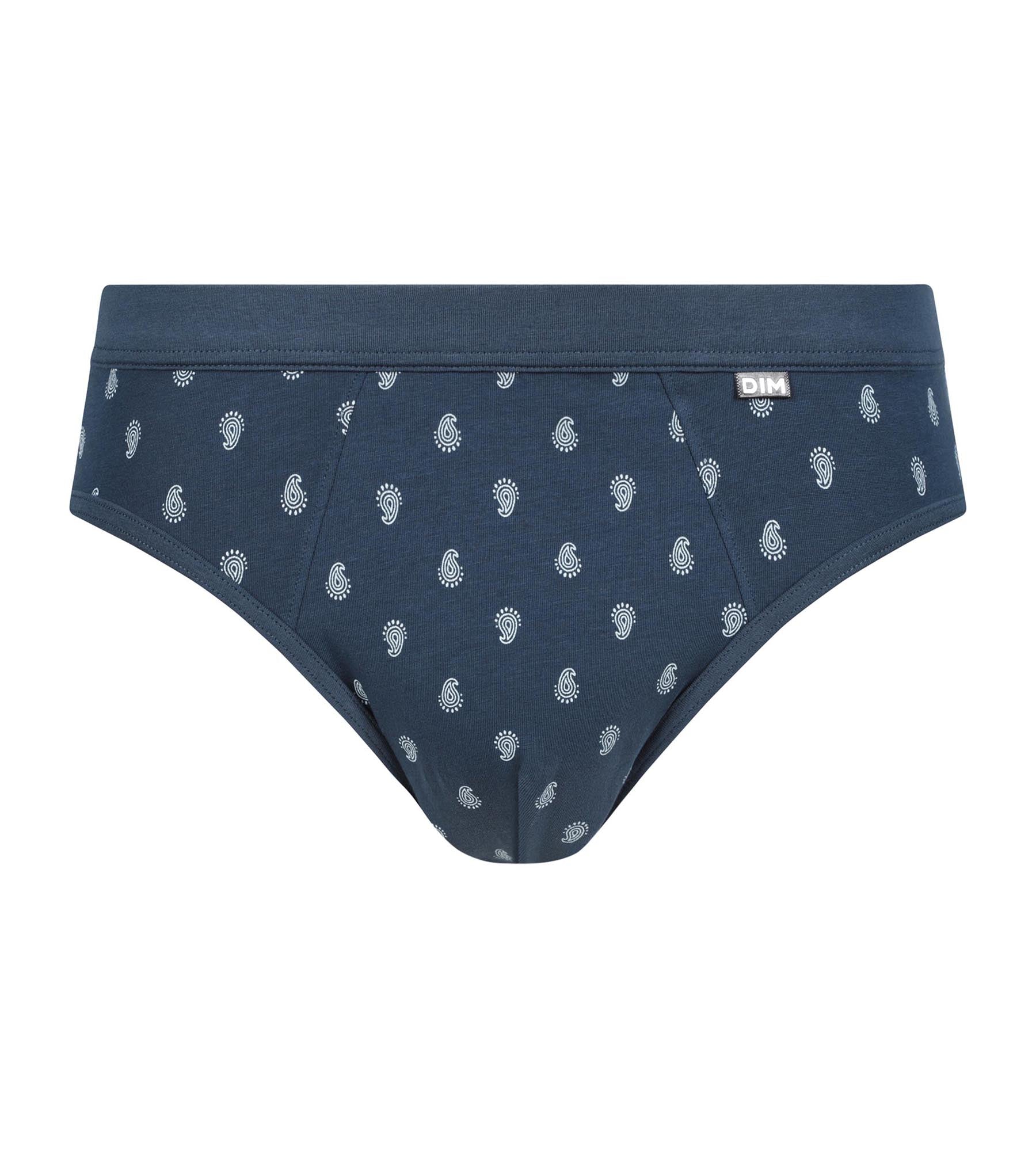 DIM Herren-Slip Schwarz mit Tropfenmuster Classic Cotton