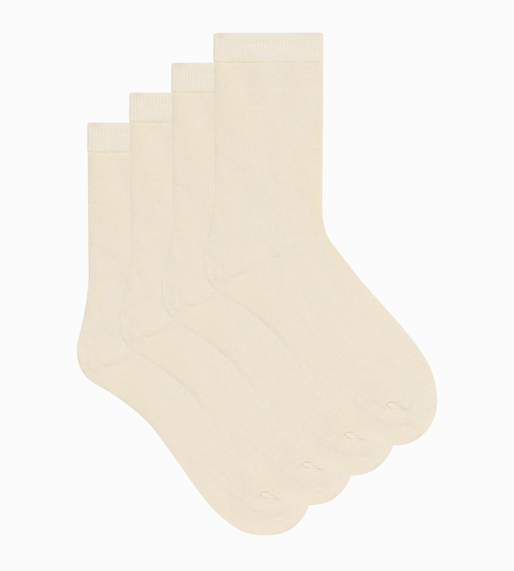 DIM 2-Paar-Set Damen-Socken Creme Thermo Fleece