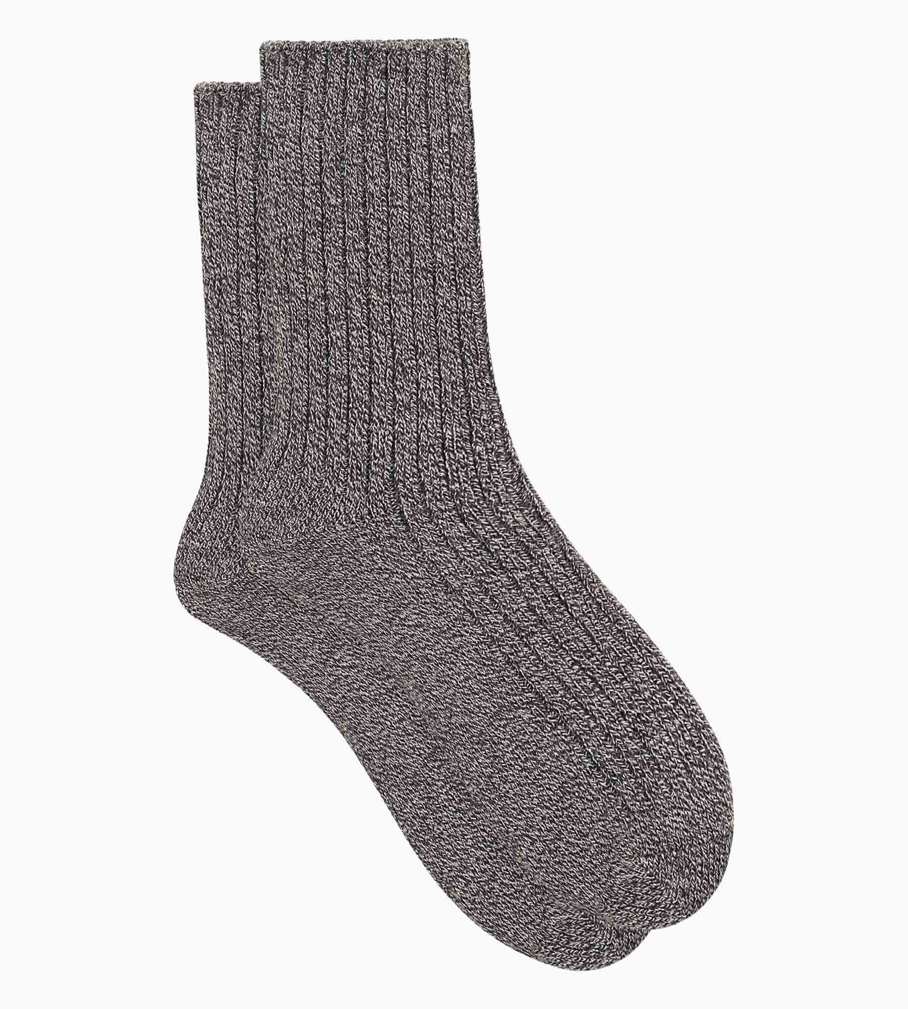 DIM Einfarbige Damensocken aus Rippstrick in Heather Grey Dim Bamboo