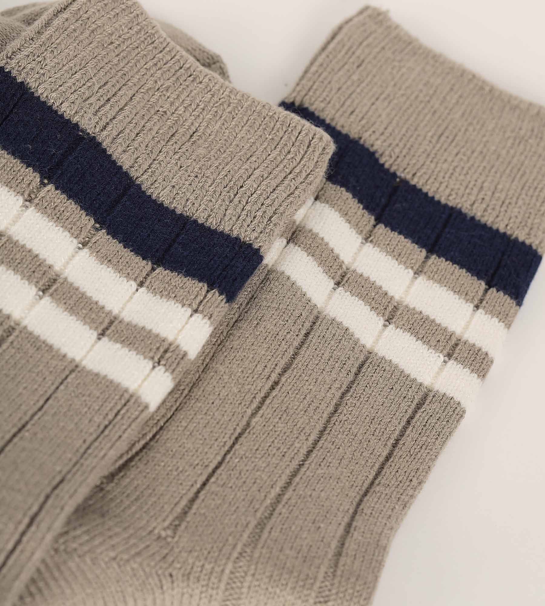 DIM Gestreifte Rippstricksocken für Herren Grey Dim Bamboo