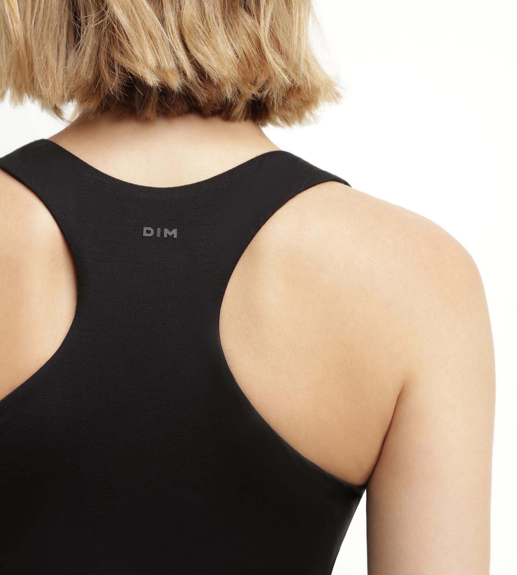 DIM Sport-Tanktop für Damen aus schwarzer Viskose mit BH Dim Move