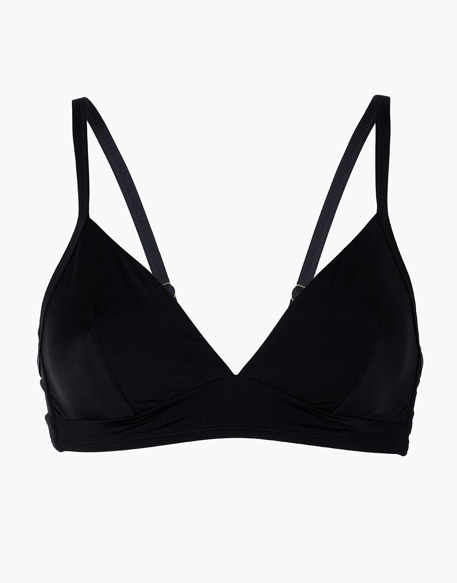 DIM Triangel-Bikinioberteil in Schwarz gepolstert Essential Micro aus Mikrofaser