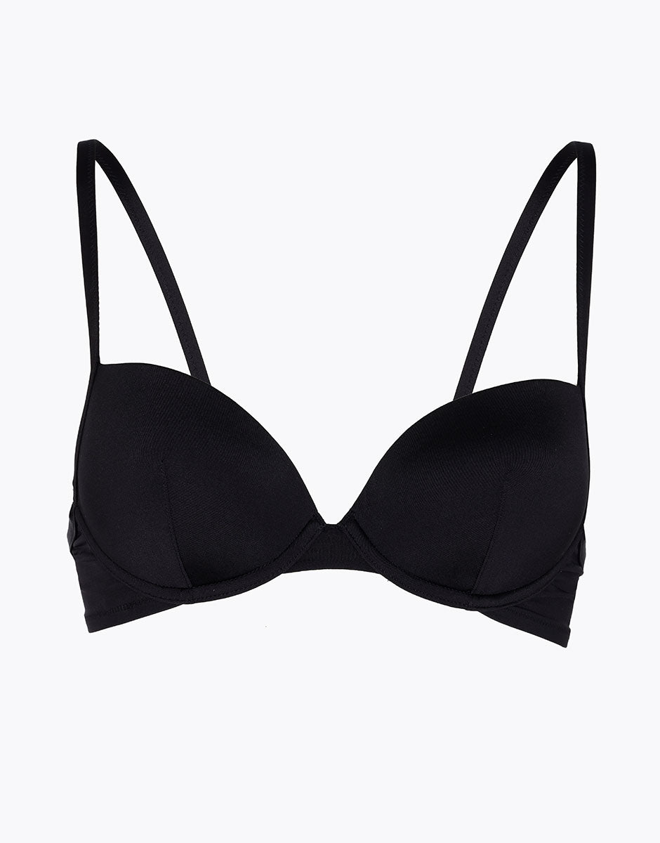 DIM Bügel-Bikinioberteil in Schwarz gepolstert Essential Micro aus Mikrofaser
