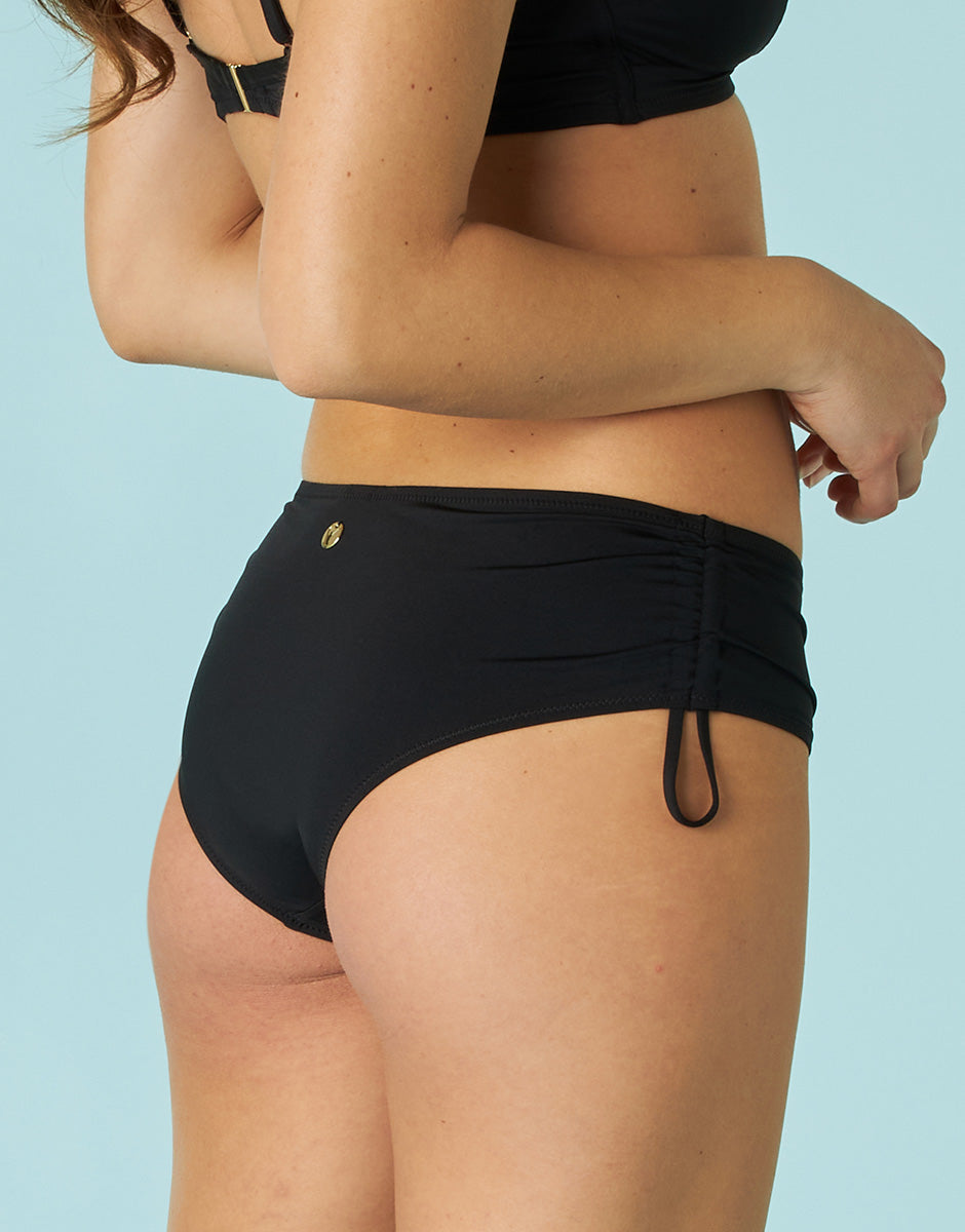 DIM Schwarze High-Waist-Bikinihose mit Kordel Essential Micro aus Mikrofaser