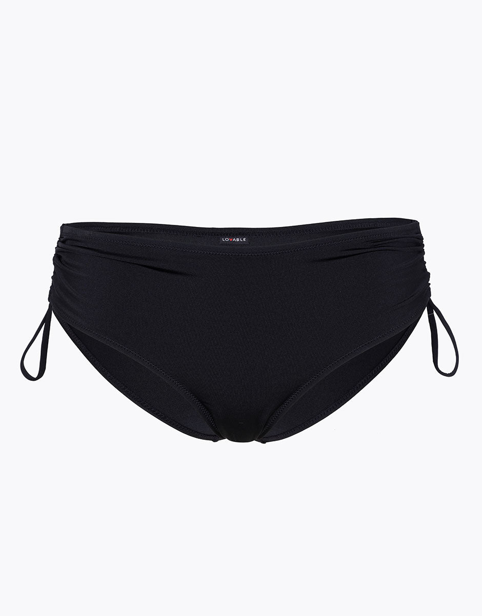 DIM Schwarze High-Waist-Bikinihose mit Kordel Essential Micro aus Mikrofaser