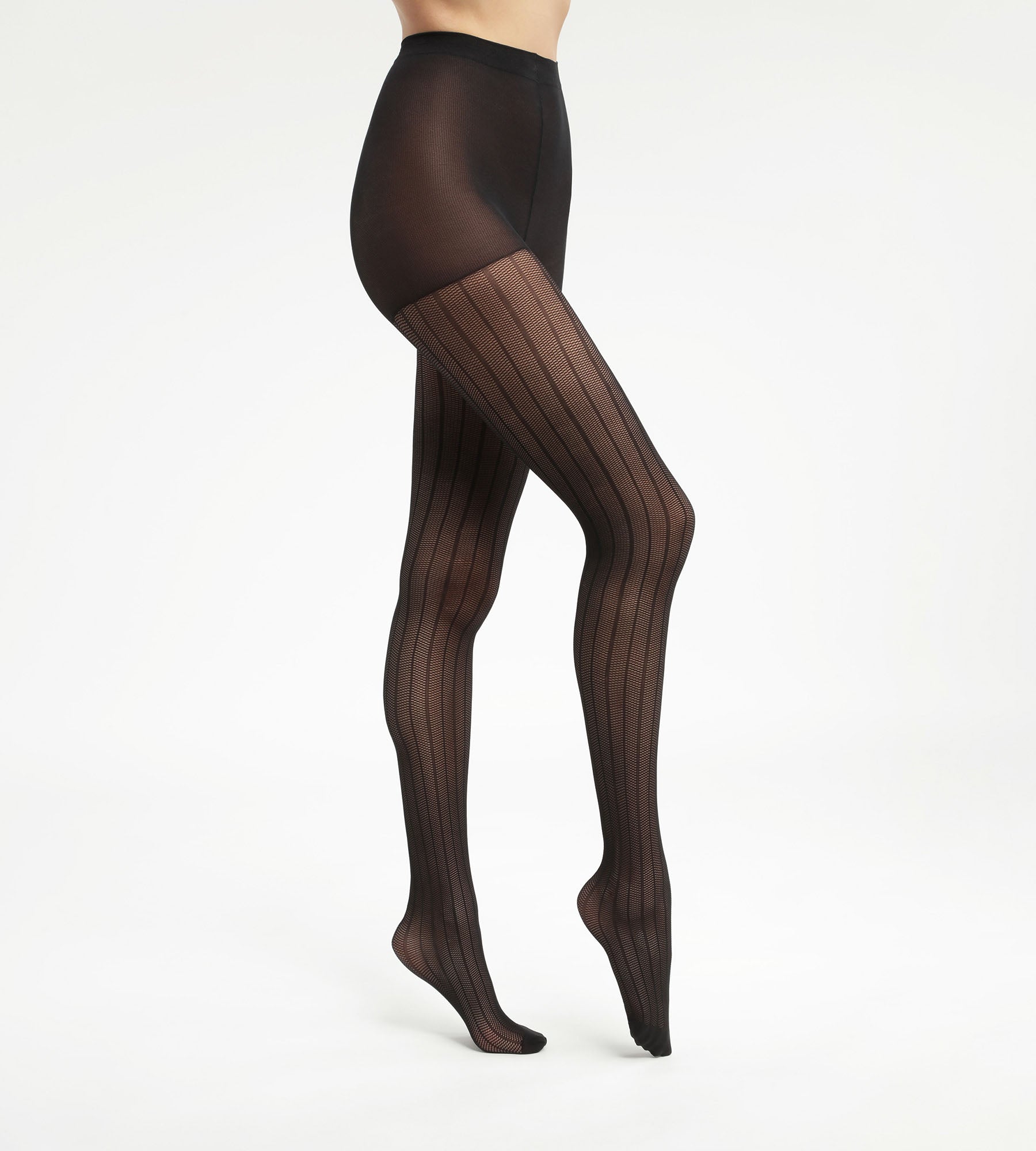 DIM Transparente Damenstrumpfhose mit linearen Mustern Black Dim Style