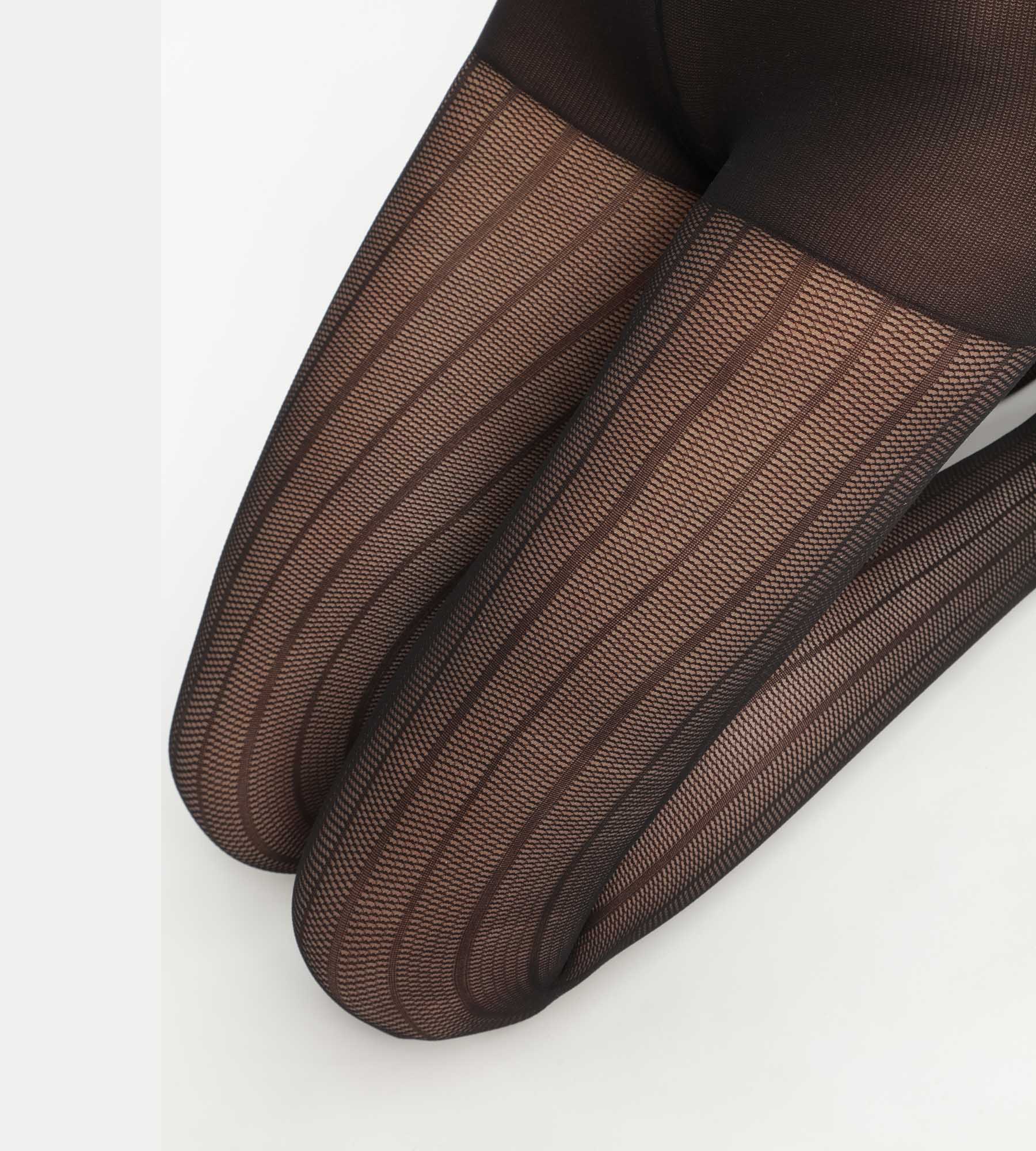 DIM Transparente Damenstrumpfhose mit linearen Mustern Black Dim Style