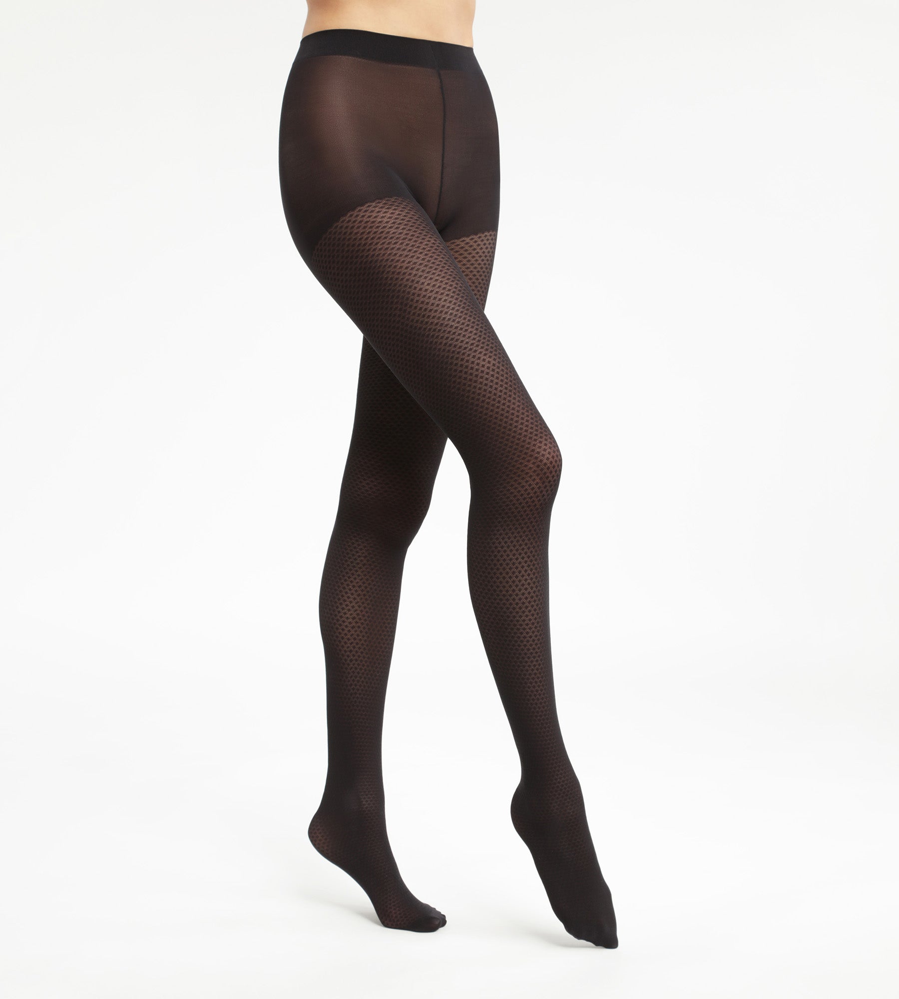DIM Transparente Damenstrumpfhose mit Rautenmuster Black Dim Style