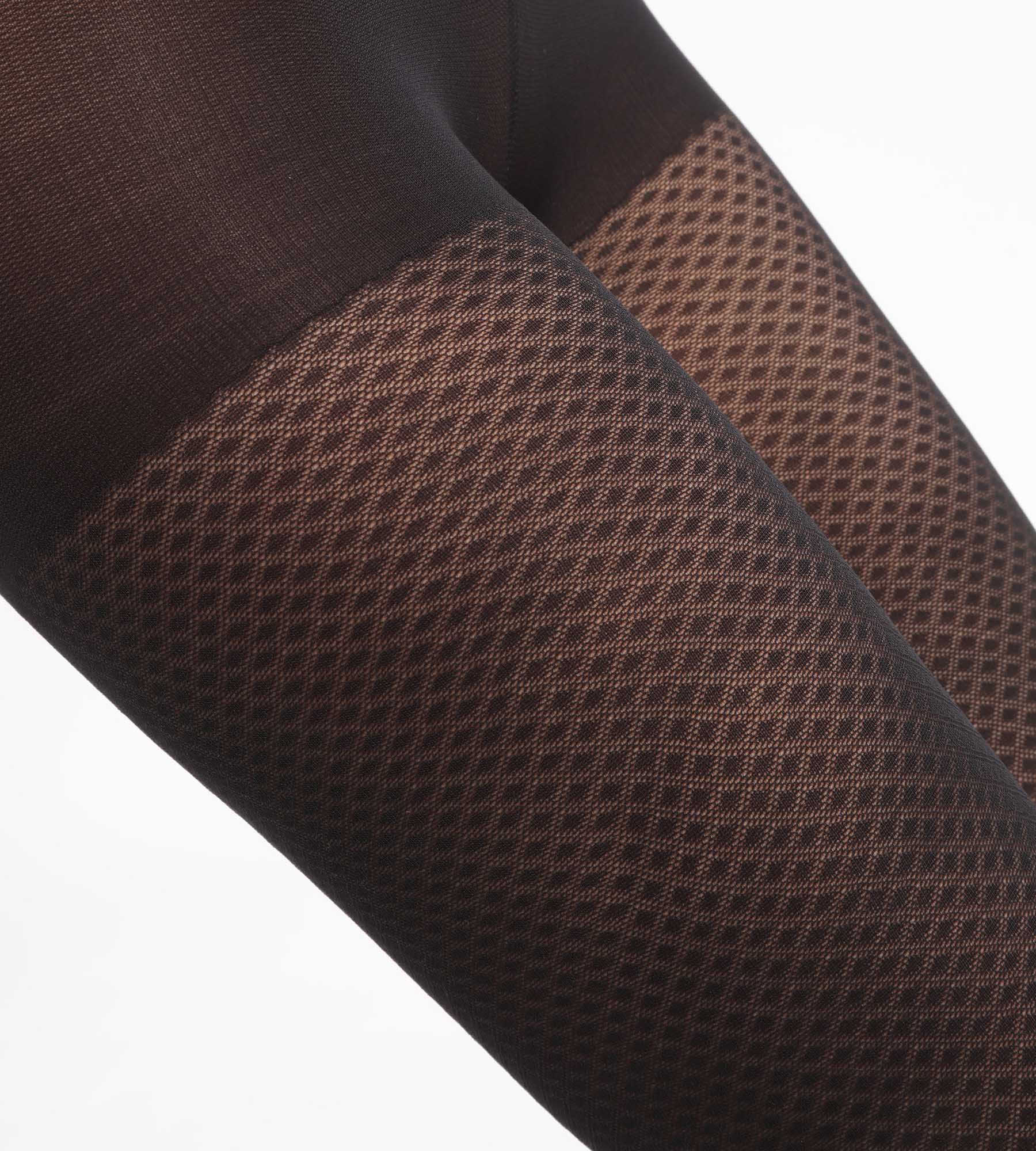 DIM Transparente Damenstrumpfhose mit Rautenmuster Black Dim Style