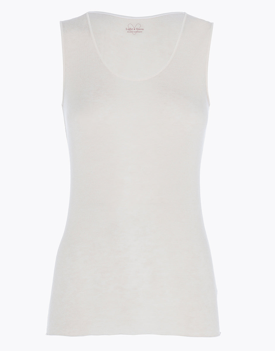 DIM Tanktop aus Modal-Kaschmir-Mix für Damen, Helles und Warmes Beige